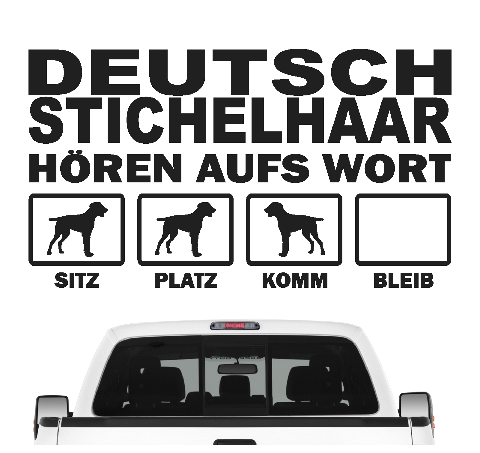 Deutsch Stichelhaar DS Vorstehhund German Pointer  Jagdhund Jäger Hört aufs Wort Hunde Aufkleber Sticker Autoaufkleber