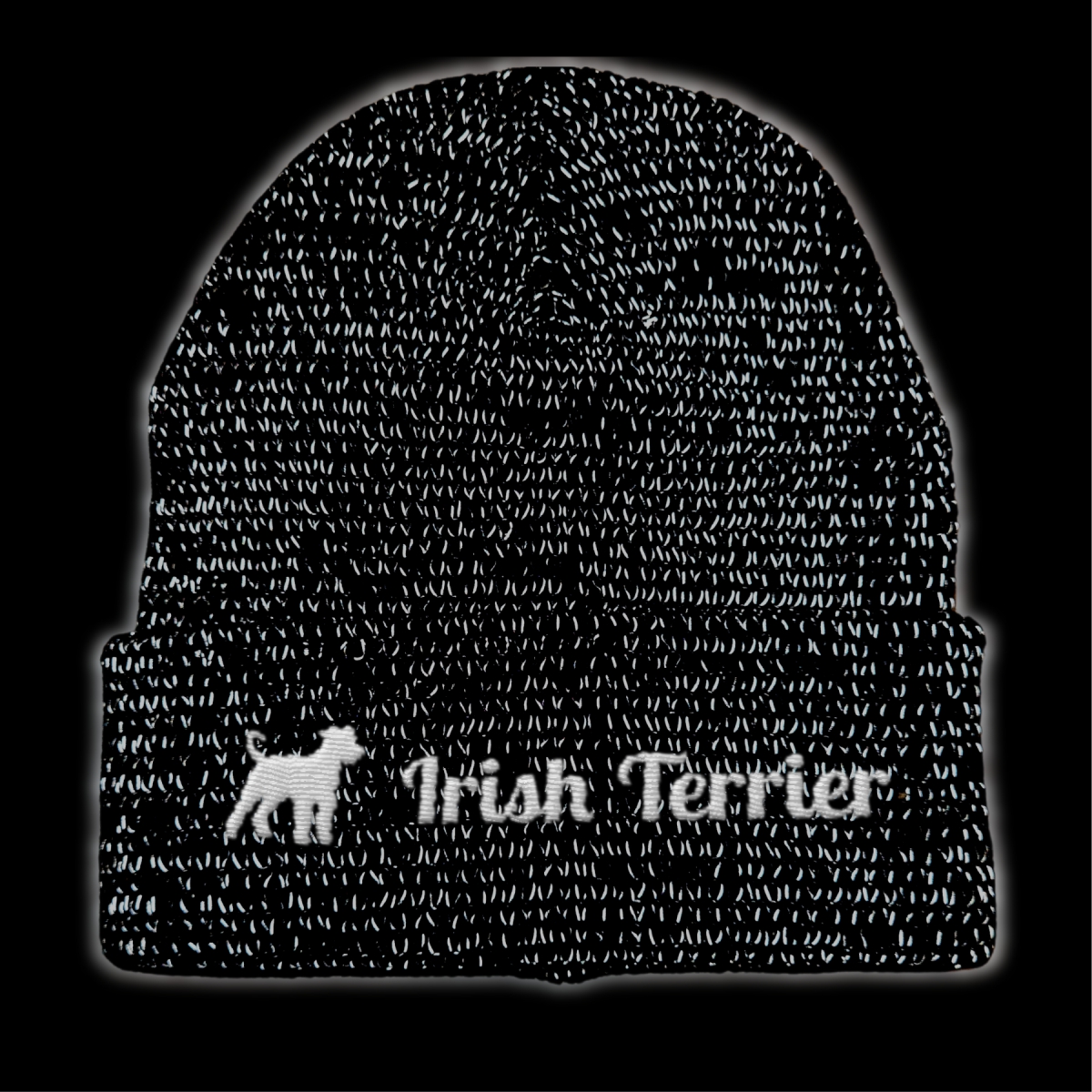 Irish Terrier reflektierende Mütze Stickerei Hund Winter Strickmütze reflex Beanie warm