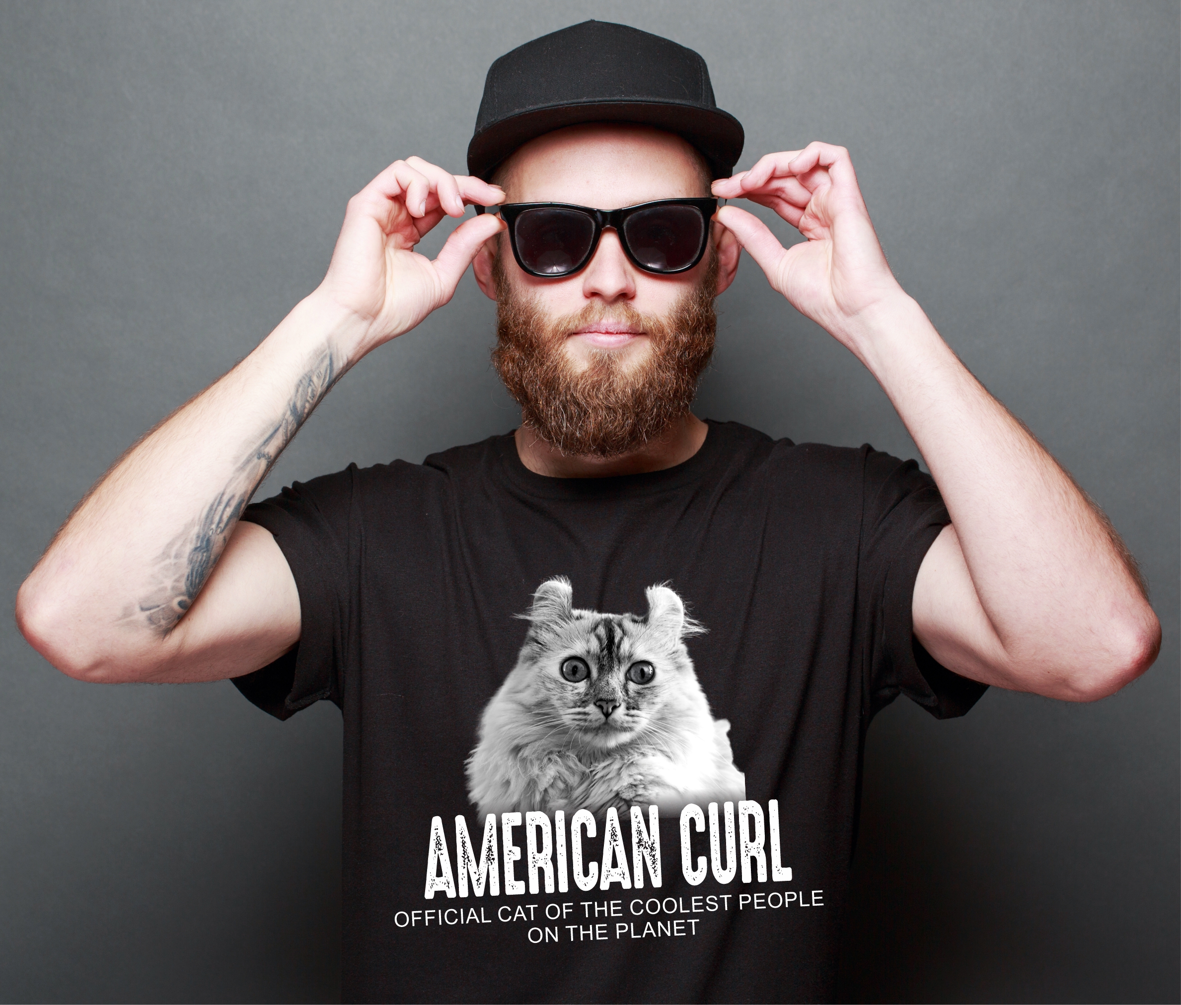 American Curl USA Official Cool  Katze Cat Unisex Shirt Katzenmotiv T-Shirt