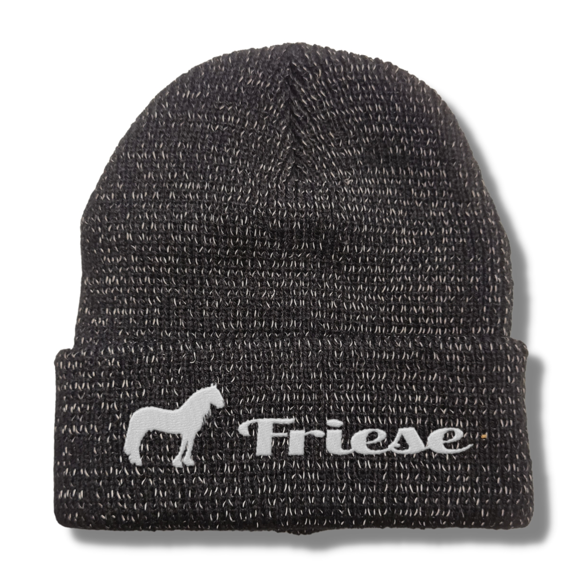 Friese reflektierende Mütze Stickerei Pferd Winter Strickmütze reflex Beanie warm