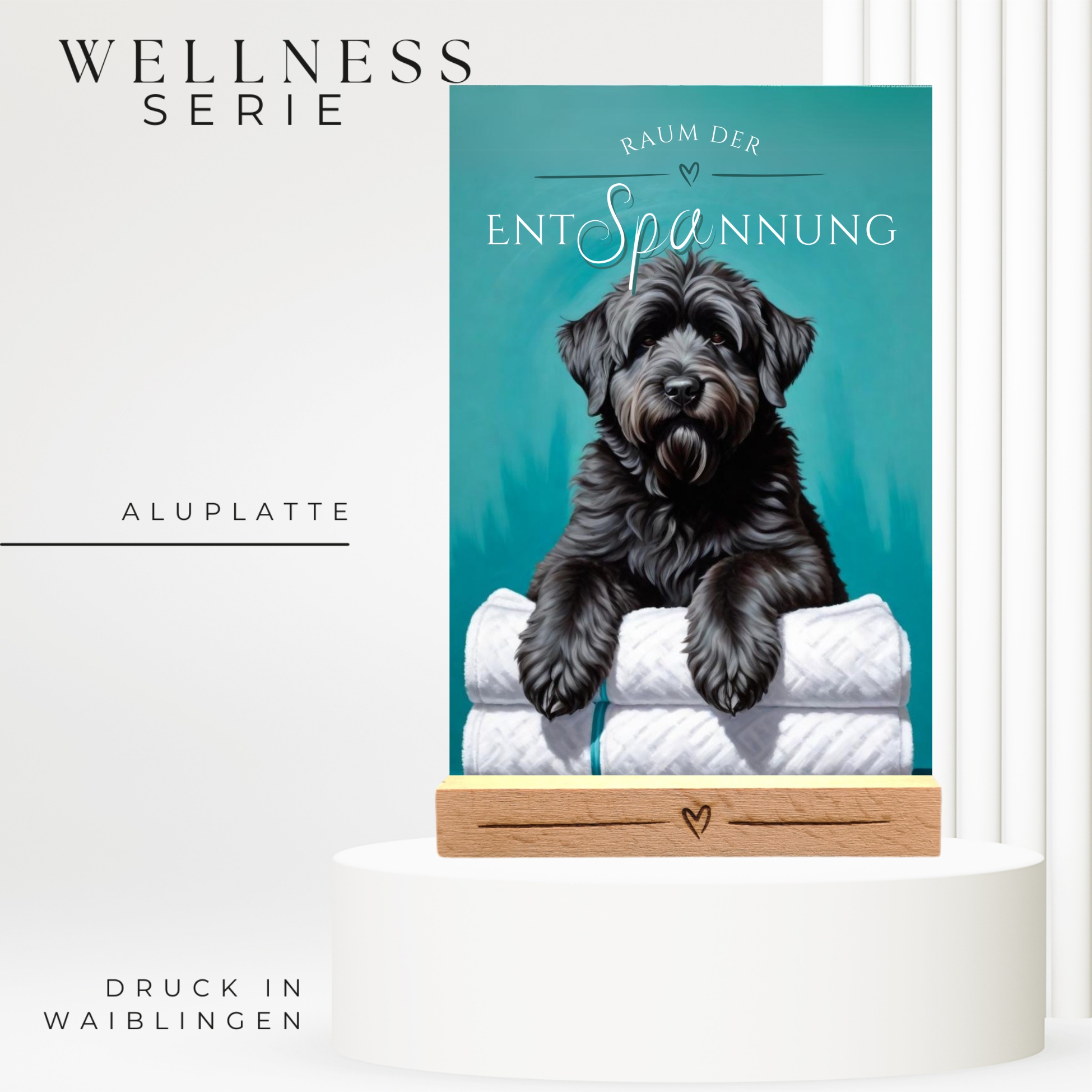 Hundeschild Deko Badezimmer Wellness Bouvier des Flandres  Schild Spruch