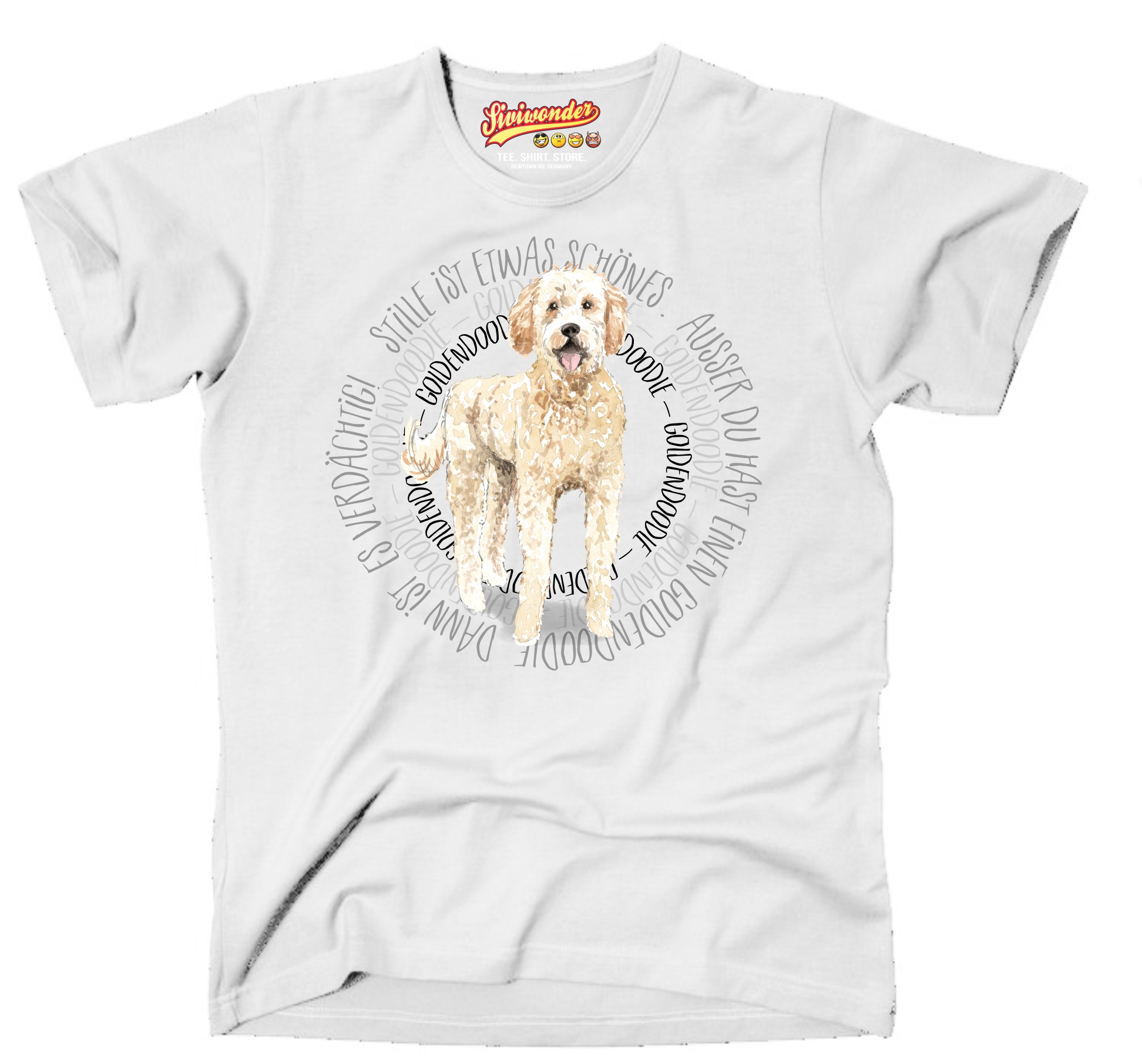 GOLDENDOODLE UNISEX T-SHIRT CIRCLE Watercolor by SIVIWONDER