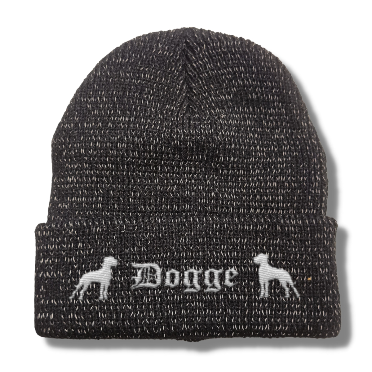 Bad Dogge reflektierende Mütze Stickerei Hund Winter Strickmütze reflex Beanie warm