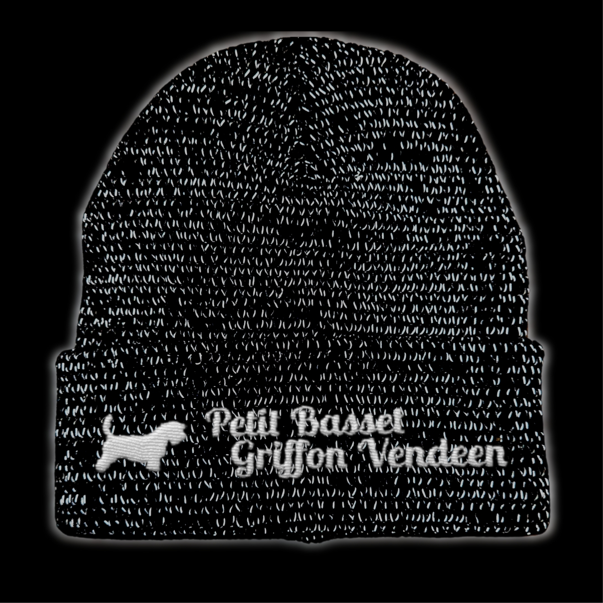 Petit Basset Griffon Vendeen reflektierende Mütze Stickerei Hund Winter Strickmütze reflex Beanie wa