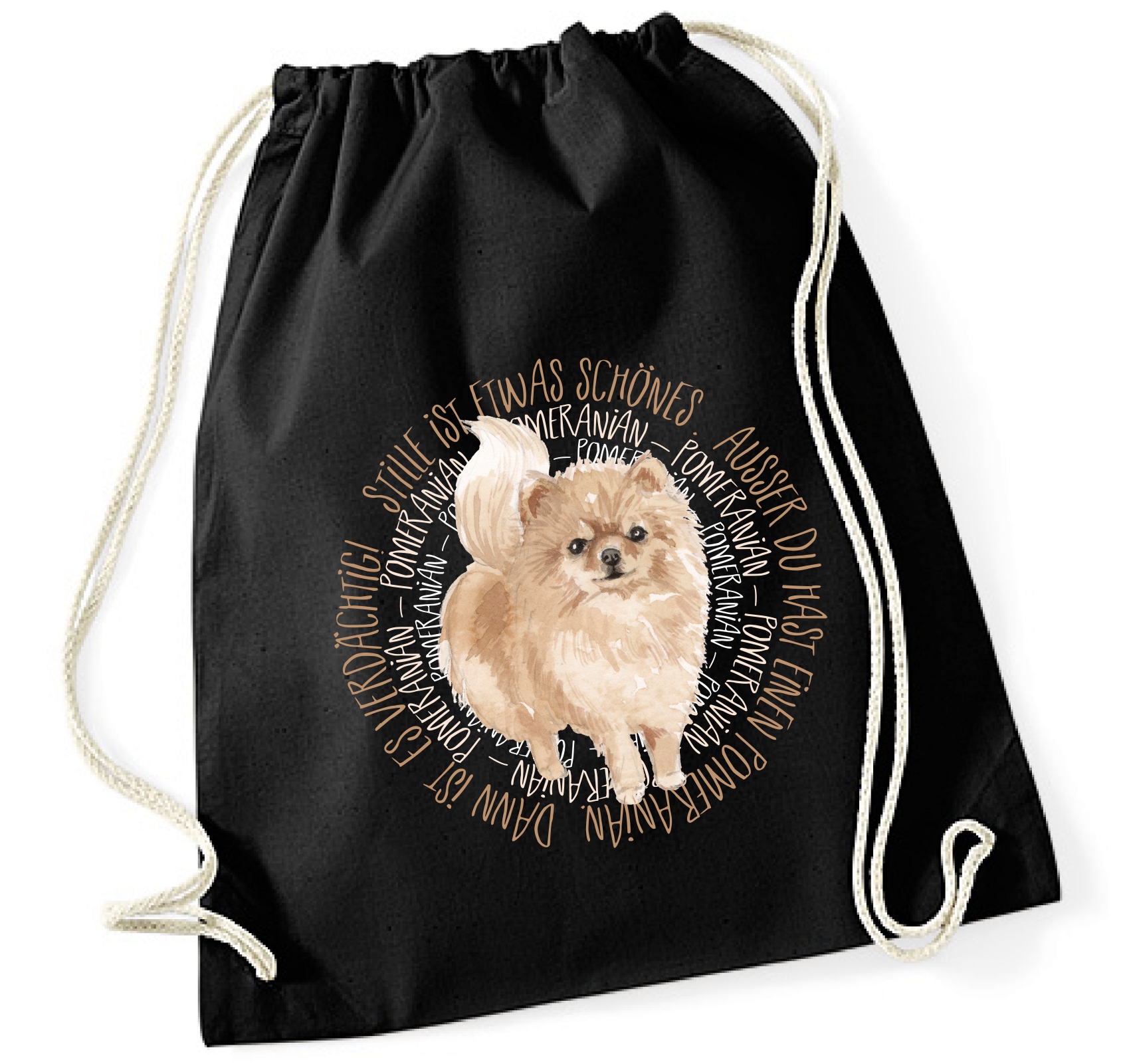 POMERANIAN TURNBEUTEL CIRCLE Watercolor by SIVIWONDER