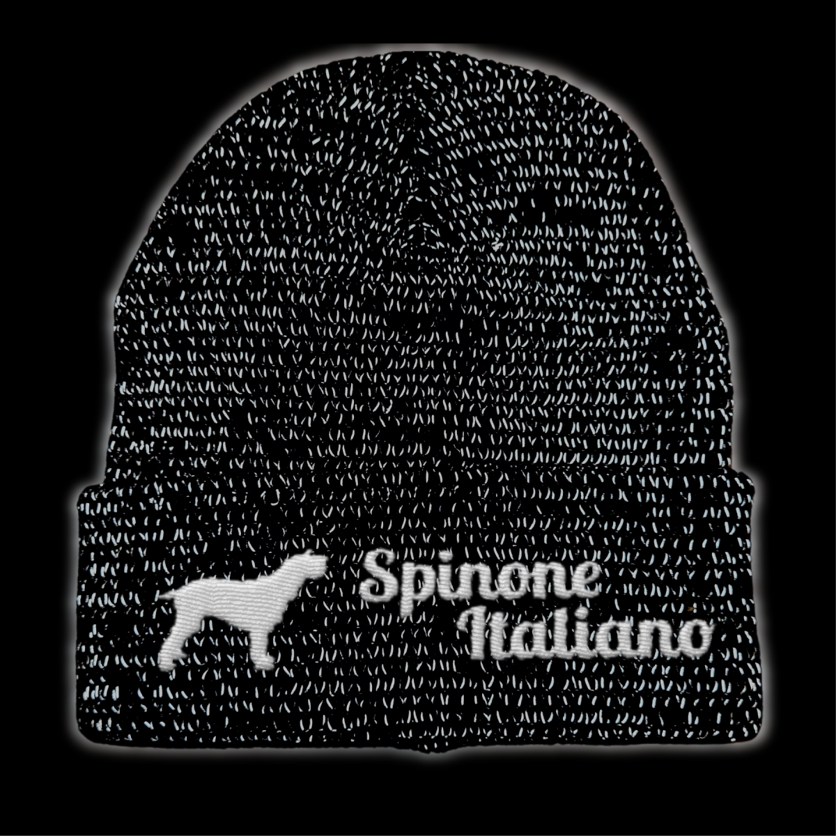 Spinone Italiano reflektierende Mütze Stickerei Hund Winter Strickmütze reflex Beanie warm kalt