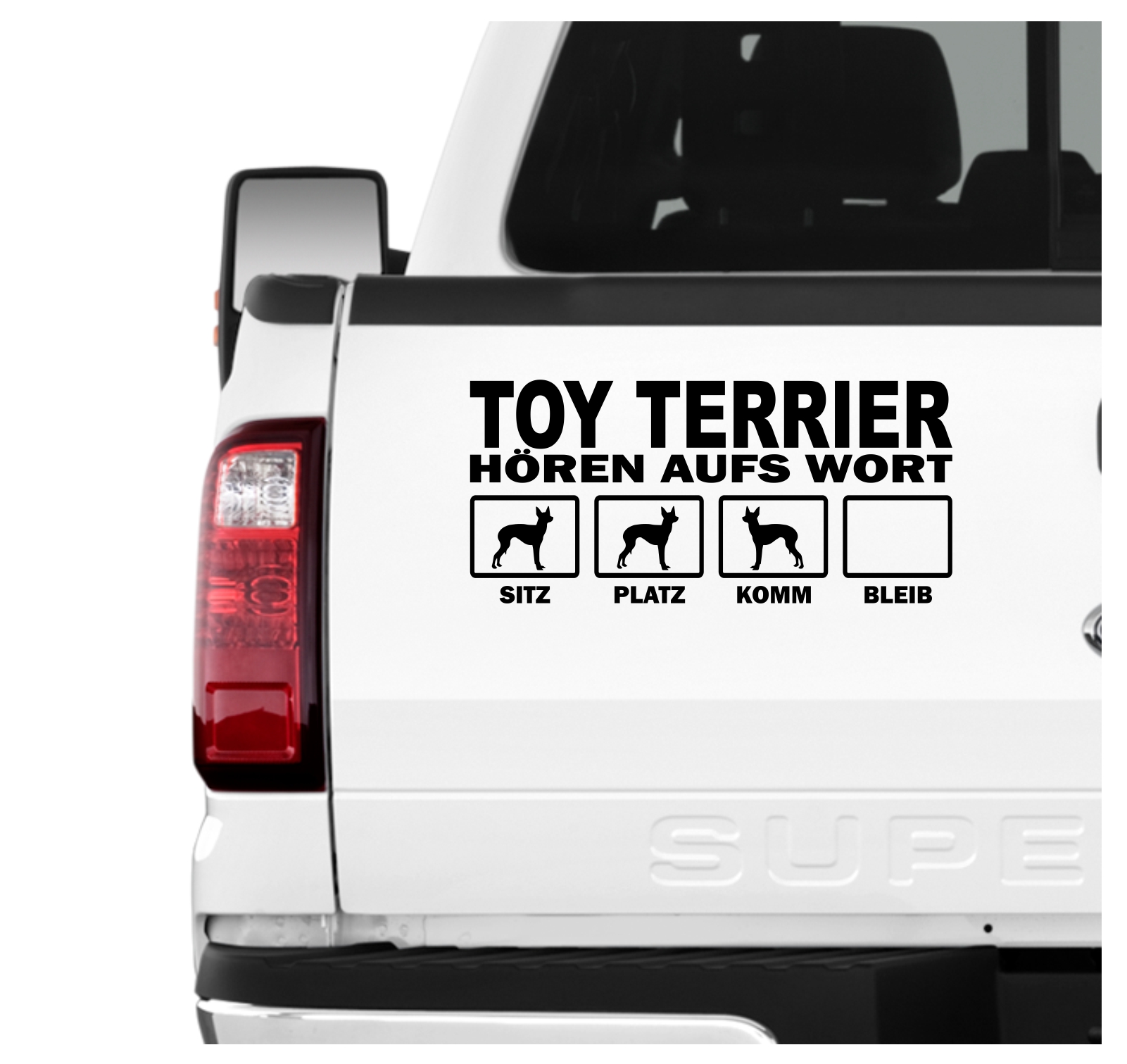 Toy Terrier Manchester English Hört aufs Wort Hunde Aufkleber Sticker Autoaufkleber Wandtattoo Tattoo