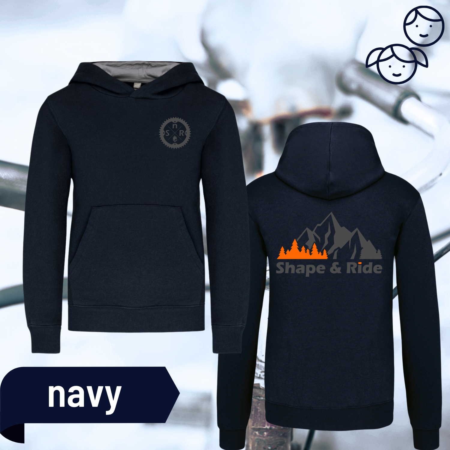 Shape and Ride Hoodie Kapuzenpullover Kids SNR-Skull Logo navy