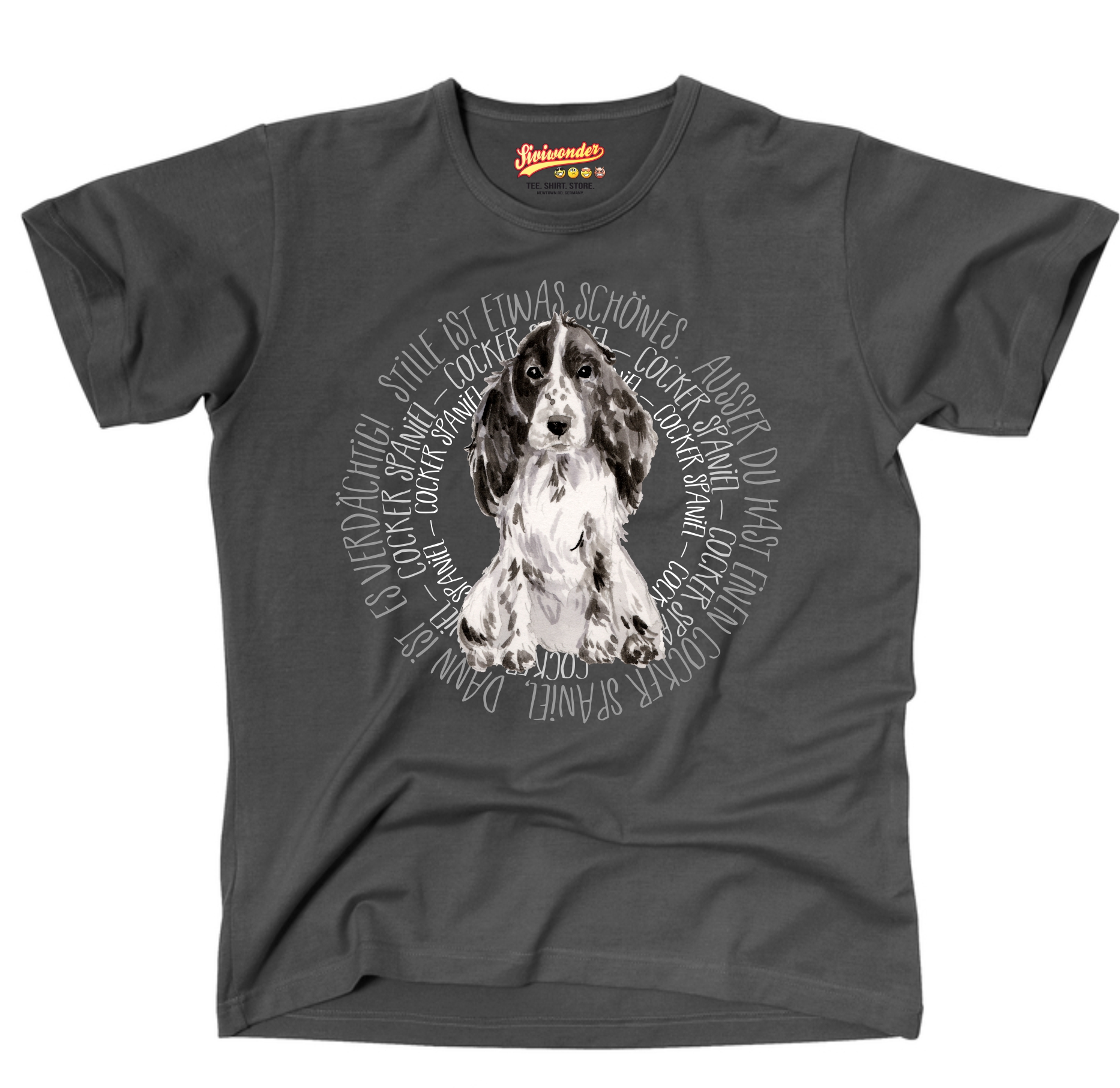 COCKER SPANIEL UNISEX T-SHIRT CIRCLE Watercolor by SIVIWONDER
