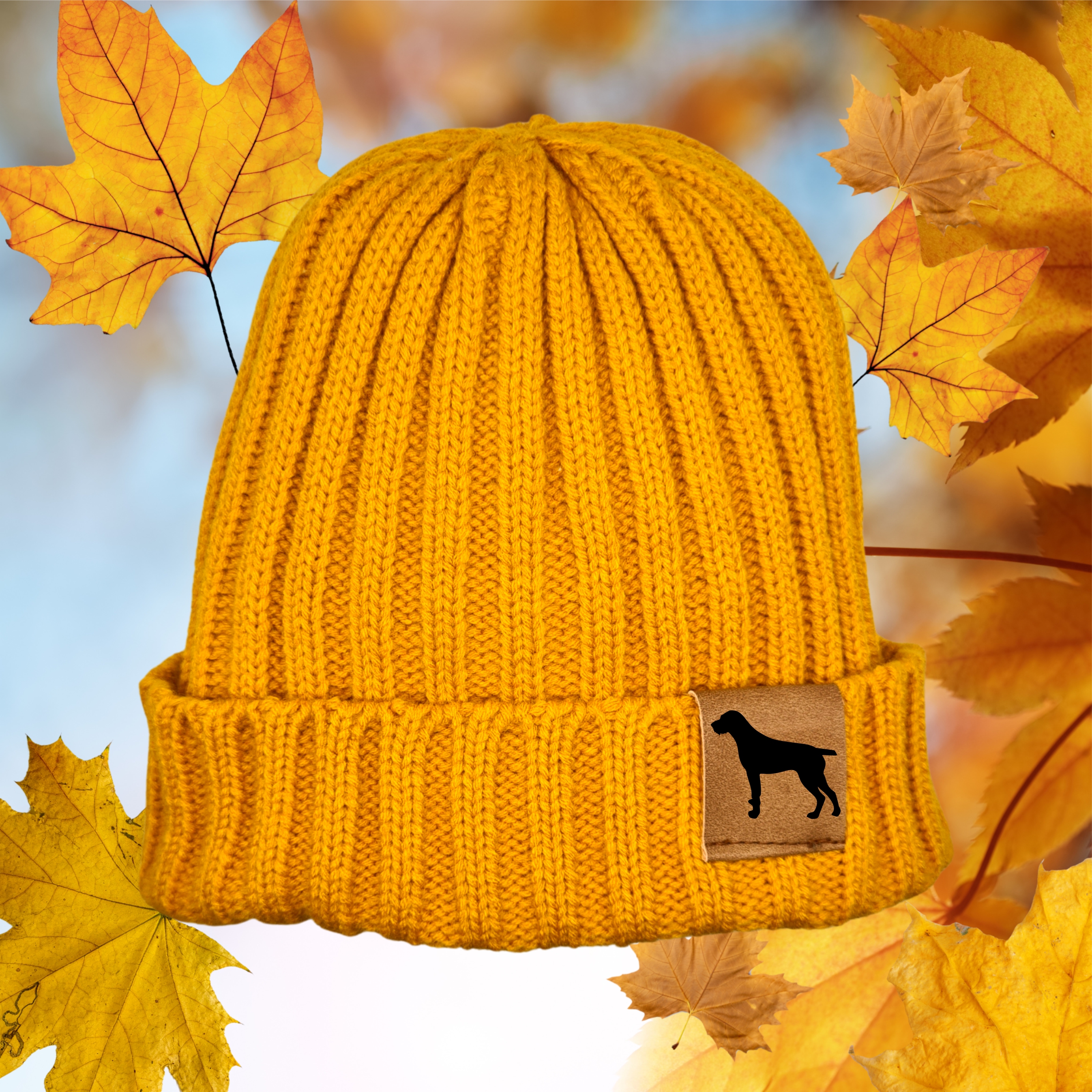 Strickmütze "Deutsch Drahthaar"  Beanie Mütze Urban Witzig Spruch Warm Winter Herbst Farben