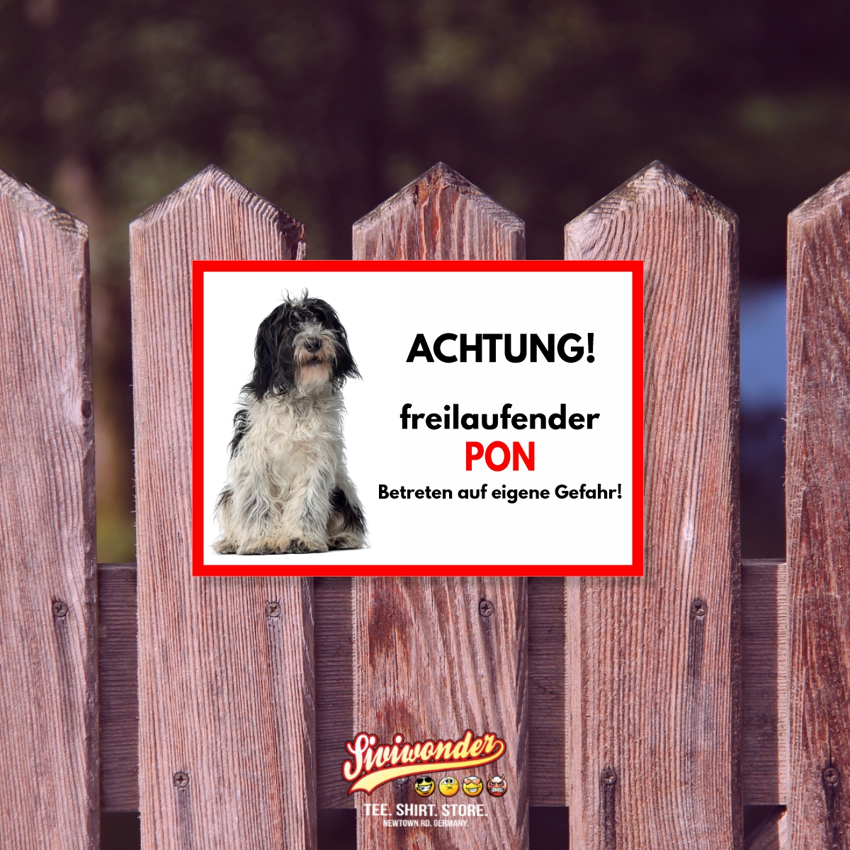 Pon Freilaufender Hund Dog Schild Spruch Türschild Hundeschild Warnschild