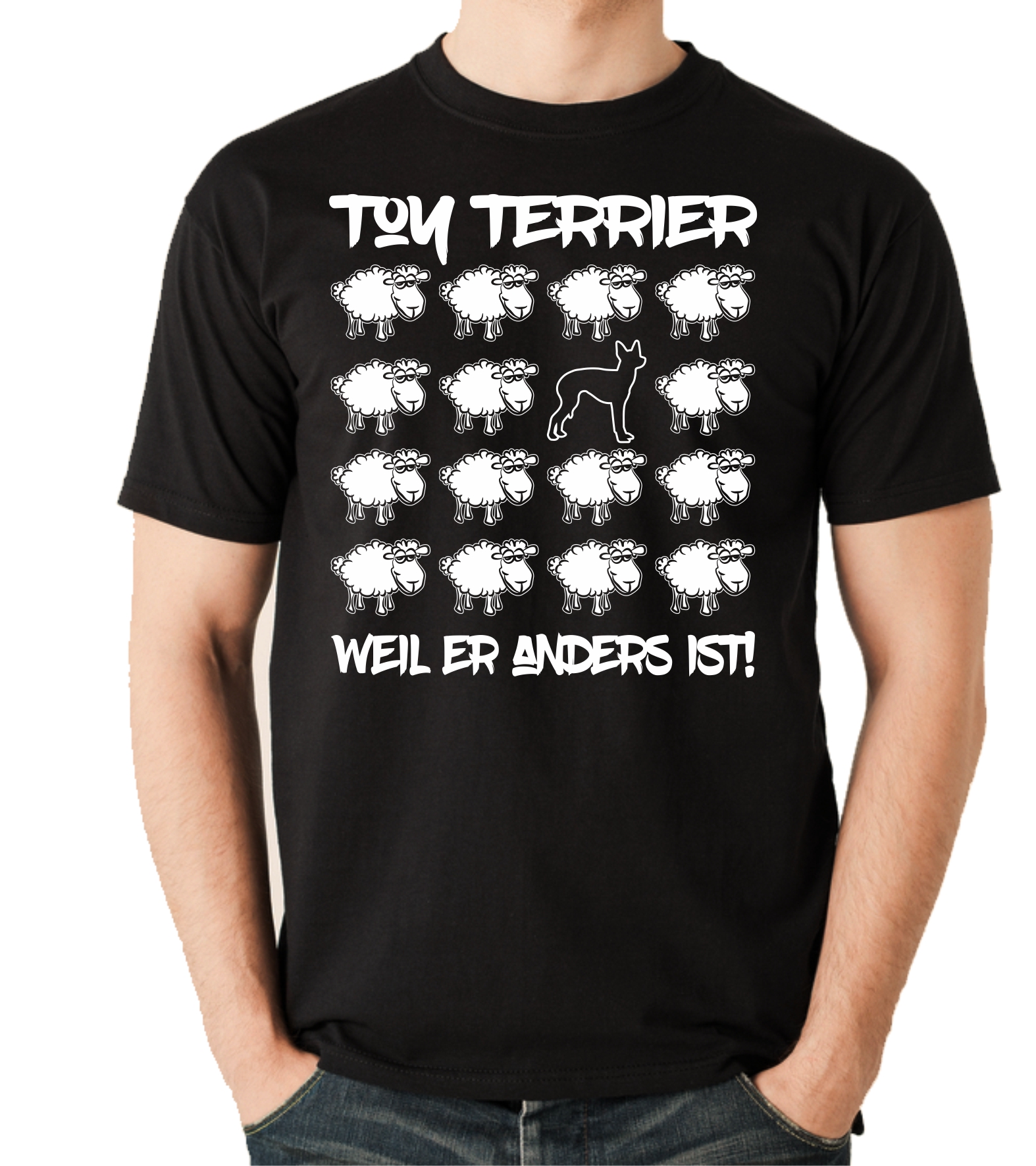 TOY TERRIER UNISEX T-SHIRT BLACK SHEEP by SIVIWONDER