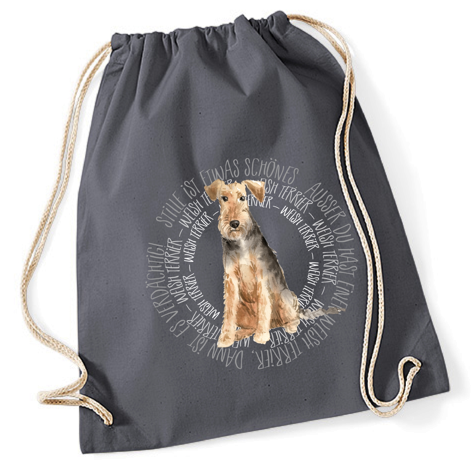 WELSH TERRIER TURNBEUTEL CIRCLE Watercolor by SIVIWONDER