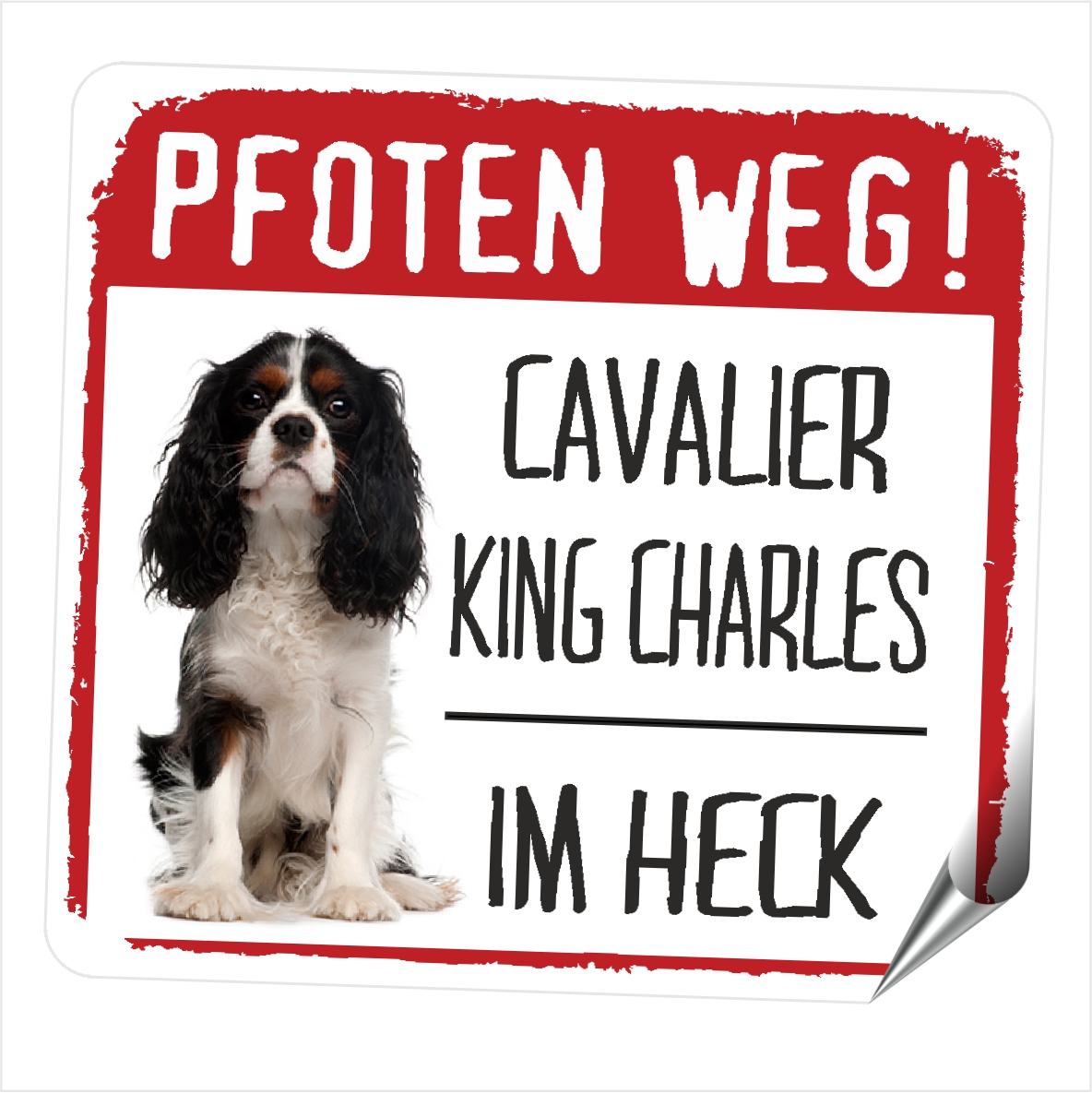 Cavalier Spaniel Cavie deutscher Aufkleber PFOTEN WEG Hundeaufkleber Folie Hund