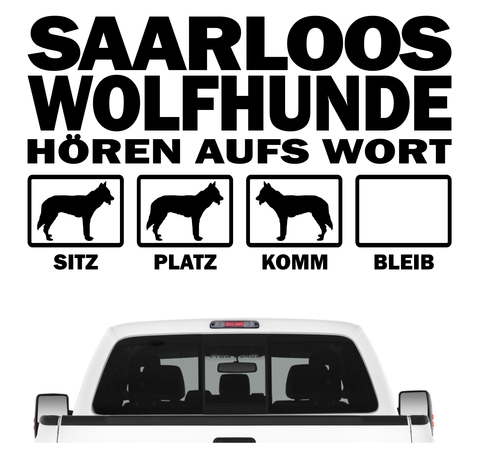 Saarlooswolfhund Wolfhund Wolf  Saarlooswolfhond Hört aufs Wort Hunde Aufkleber Sticker Autoaufkleber Wandtattoo Tattoo