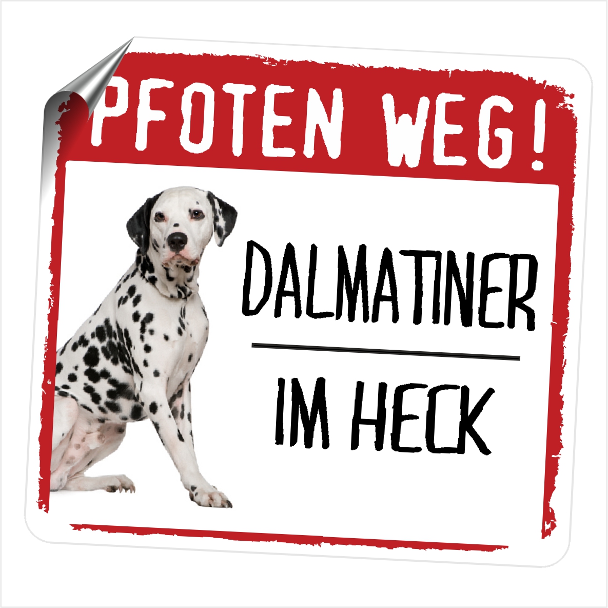 Damatiner Dal Dally  Aufkleber PFOTEN WEG Hundeaufkleber Folie Hund