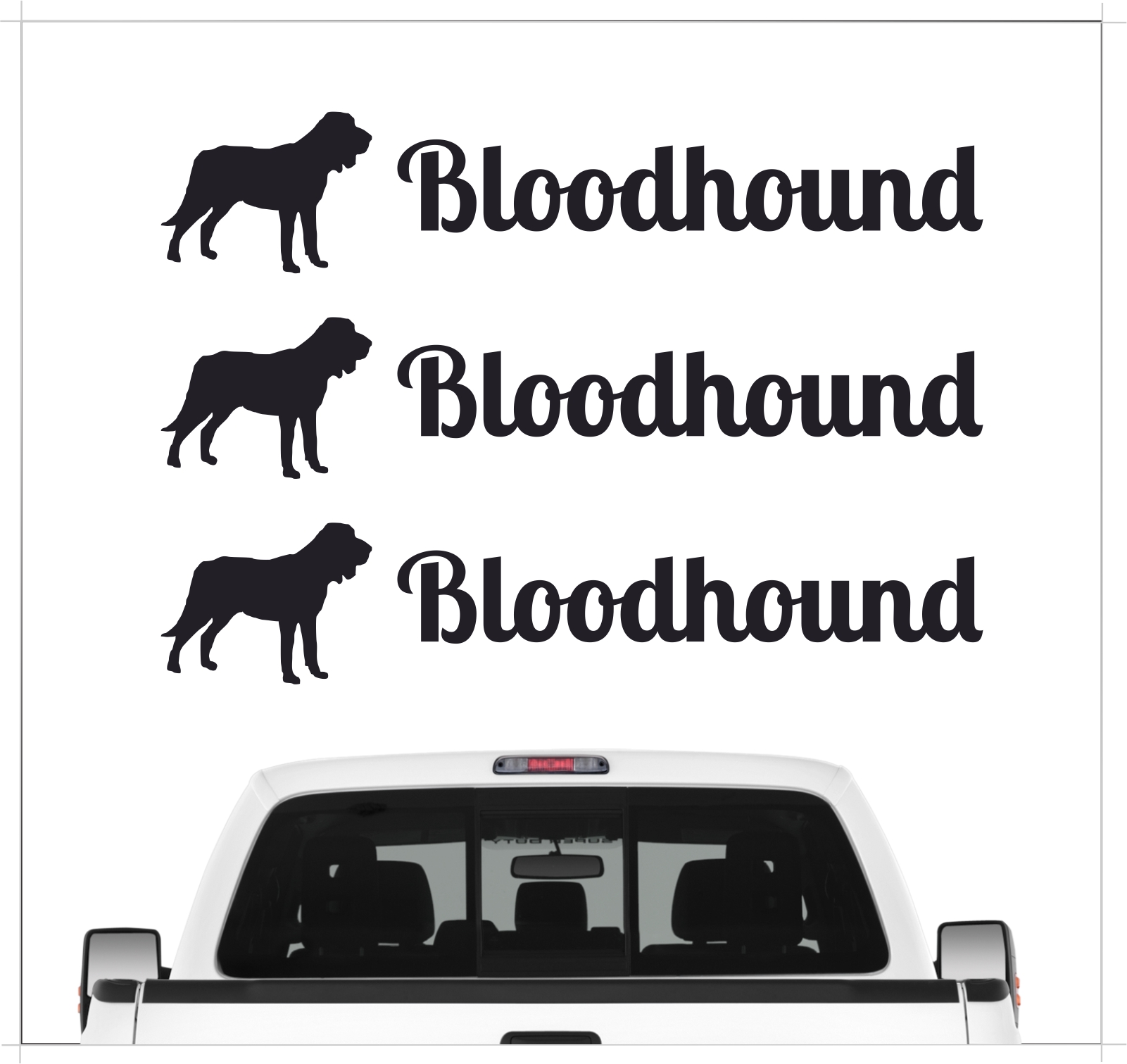 Bloodhound Bluthund Aufkleber 3er Set Hundeaufkleber Hundemotiv Hund Folie