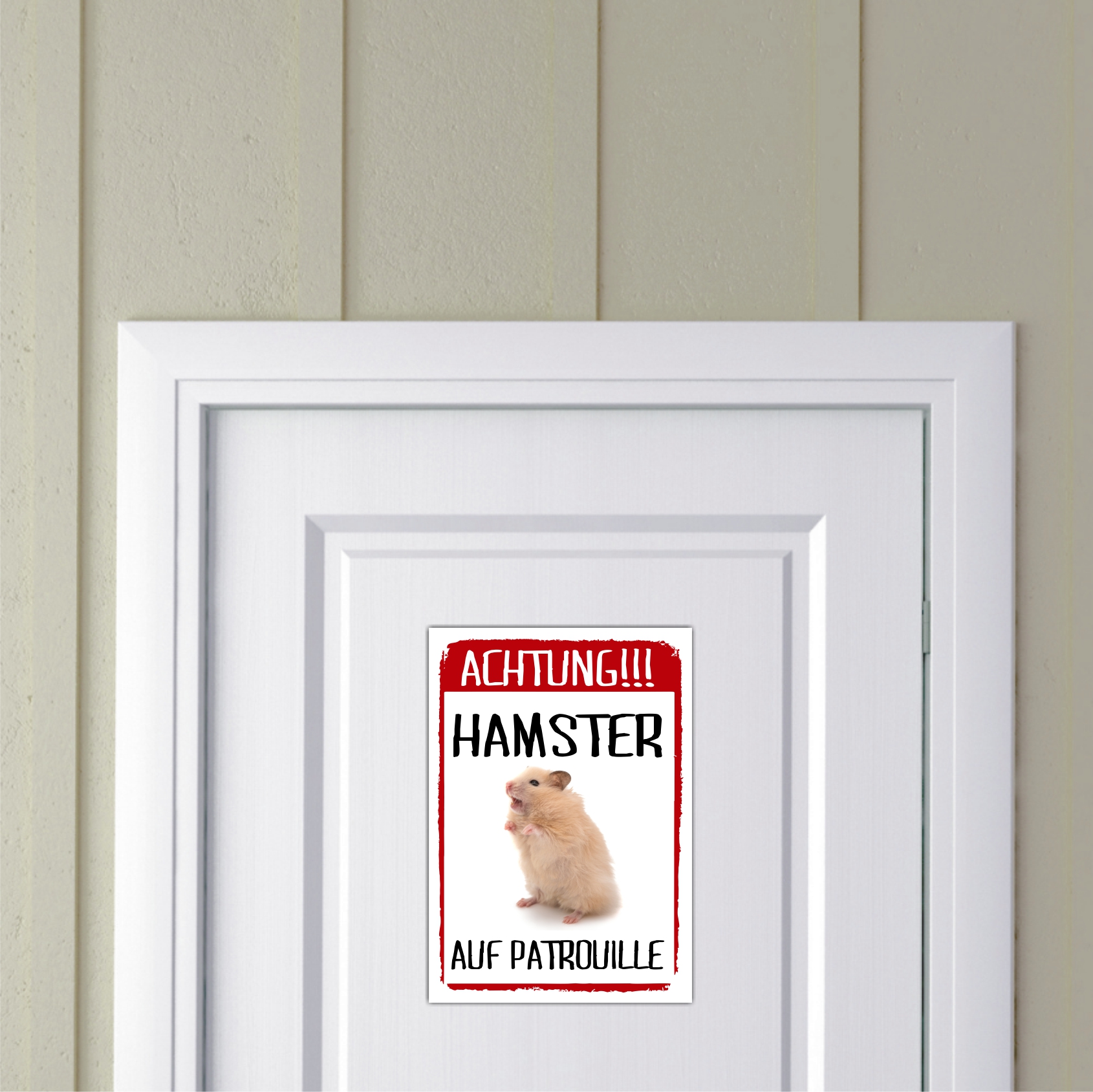 Hamster auf Patrouille Türschild Warnschild Spruch Schild happy Design by Siviwonder