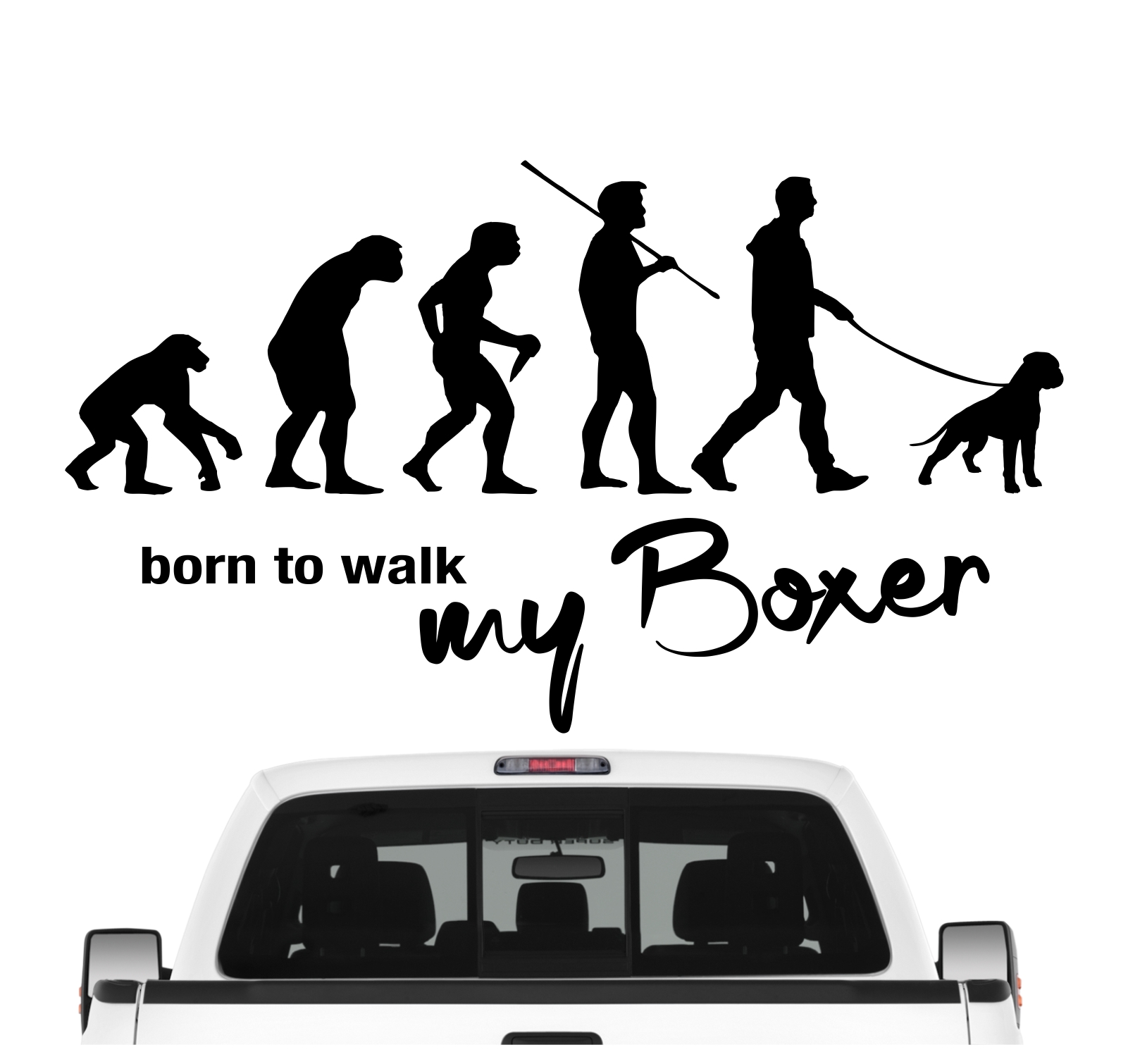 Boxer deutscher german Evolution Born to Walk Hunde Aufkleber Sticker Autoaufkleber Wandtattoo Tattoo