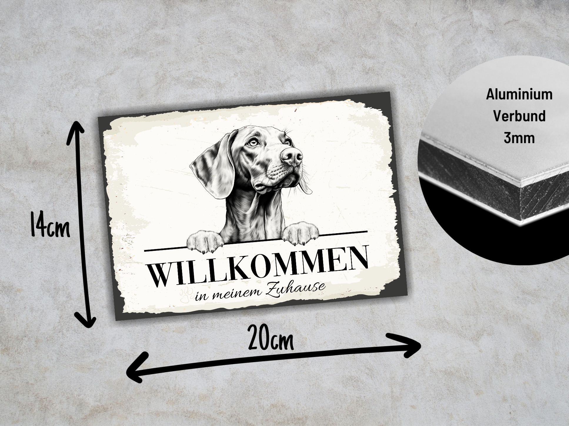 Magyar Vizsla Hundeschild Willkommen Zuhause Magyar Vizsla  Schild Achtung Spruch