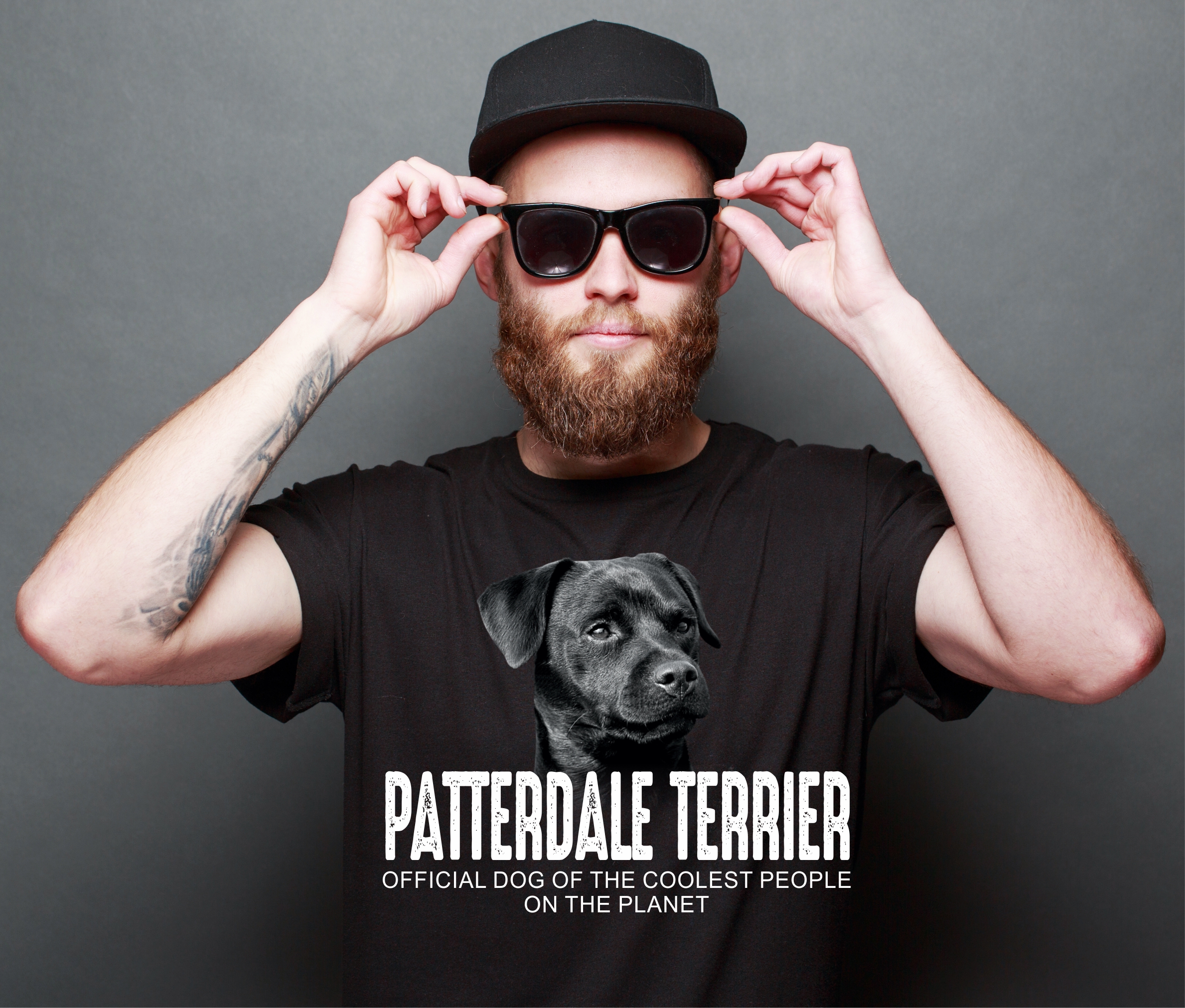 Patterdale Terrier schwarzer Dog cool Leute lustig Shirt T-Shirt Hundemotiv Siviwonder