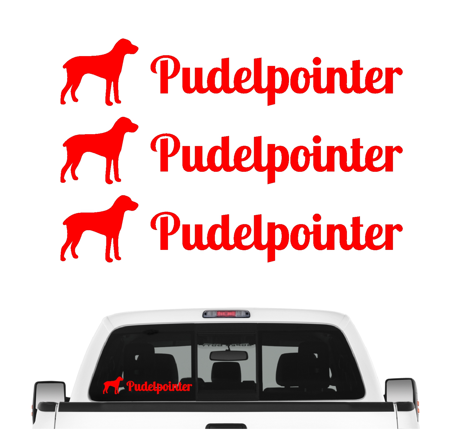 Pudelpointer Vorstehhund Pudel Pointer Dog 3er Set  AUTOAUFKLEBER Aufkleber Hunde Hundemotiv by SIVIWONDER