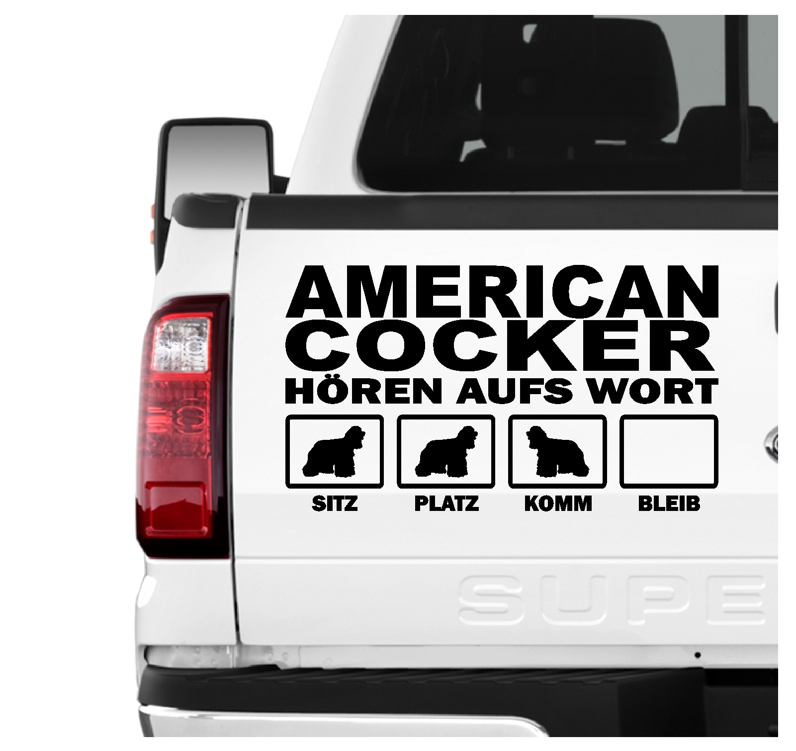 American Cocker Spaniel Ami Spanier Dog  Hört aufs Wort Hunde Aufkleber Sticker Autoaufkleber