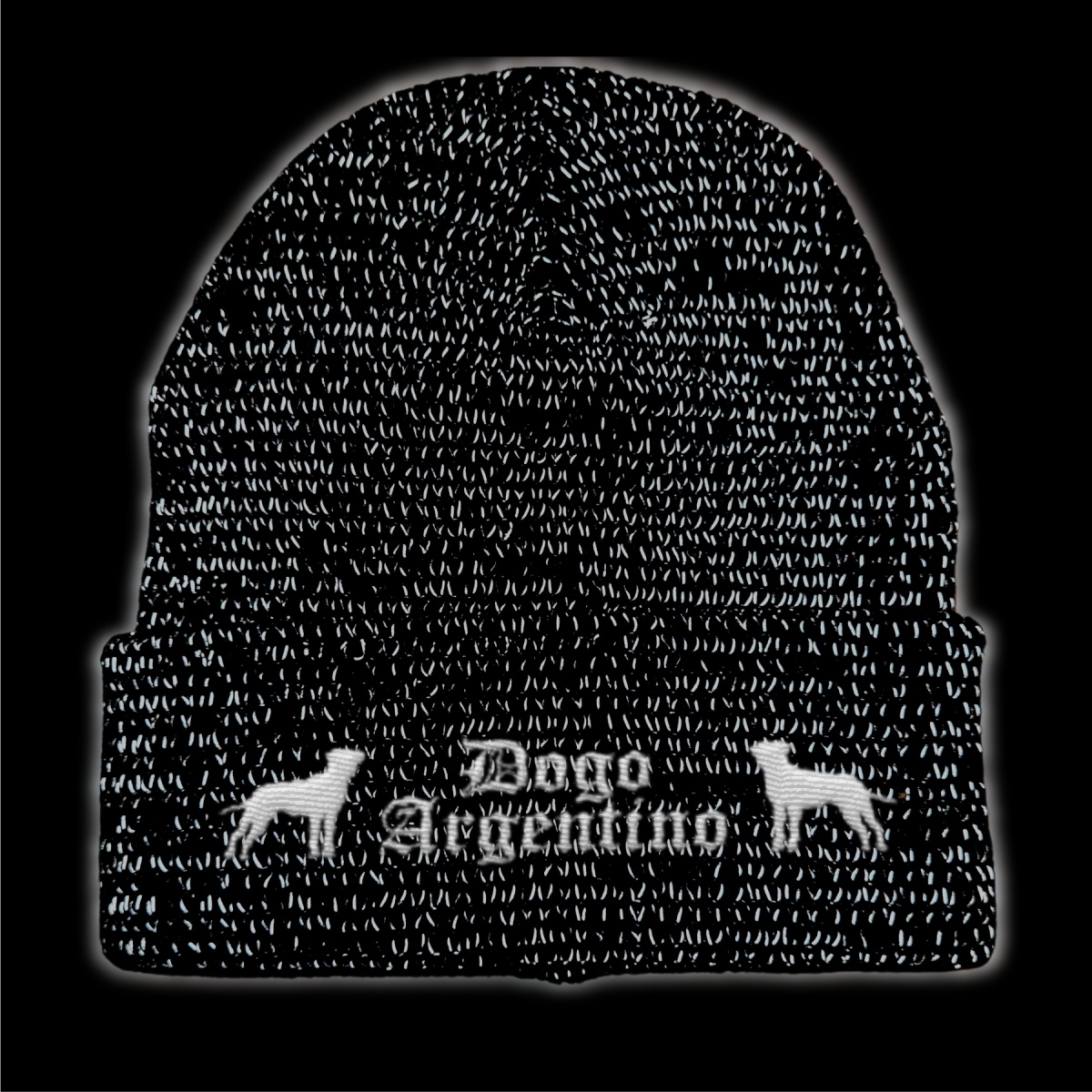 Bad Dogo Argentino reflektierende Mütze Stickerei Hund Winter Strickmütze reflex Beanie warm