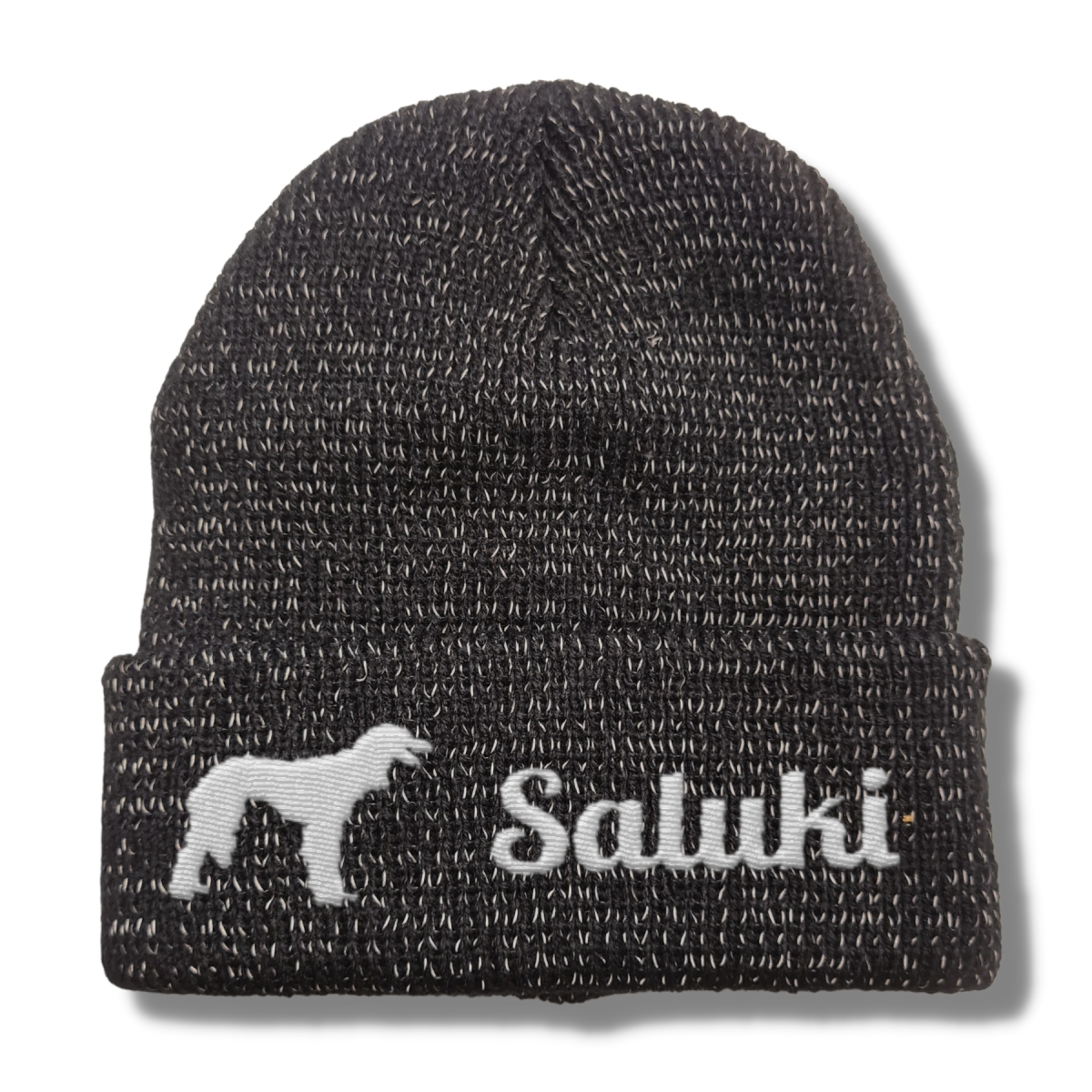 Saluki reflektierende Mütze Stickerei Hund Winter Strickmütze reflex Beanie warm kalt