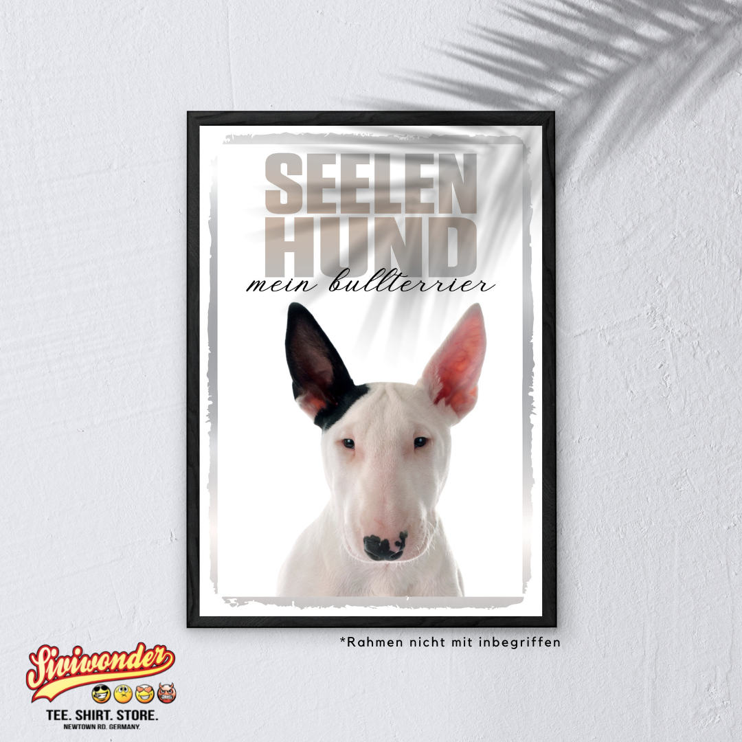 Bullterrier 2 Seelenhund Dog Schild Spruch Türschild Hundeschild Warnschild Soulmate