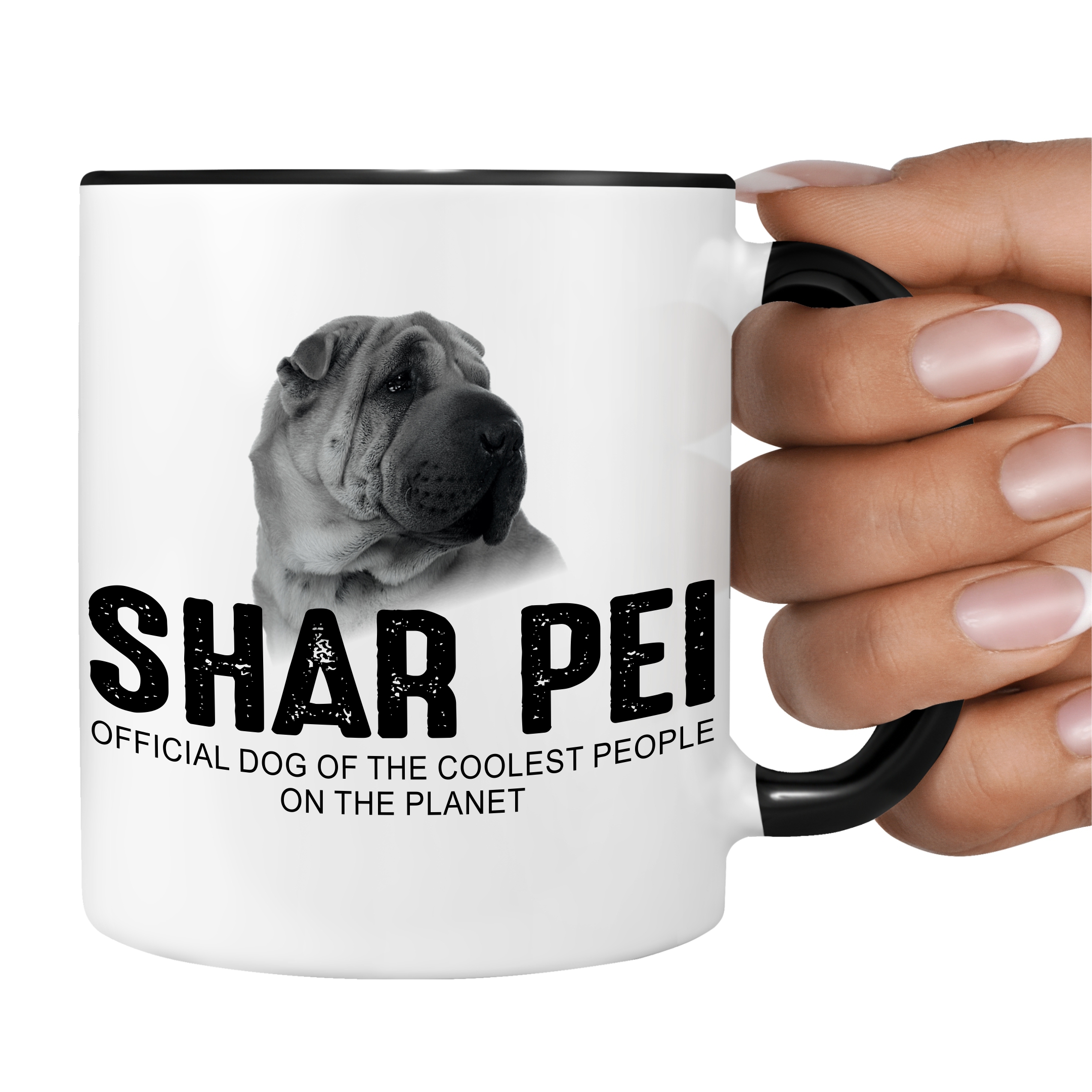 Shar Pei Faltenhund Chinese  Dog Tasse Kaffeetasse Kaffeebecher happy Design by Siviwonder