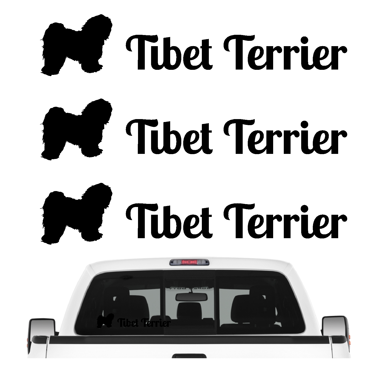 Tibet Terrier Tibetan Terrier Tsang Apso  Dog 3er Set  AUTOAUFKLEBER Aufkleber Hunde Hundemotiv by SIVIWONDER
