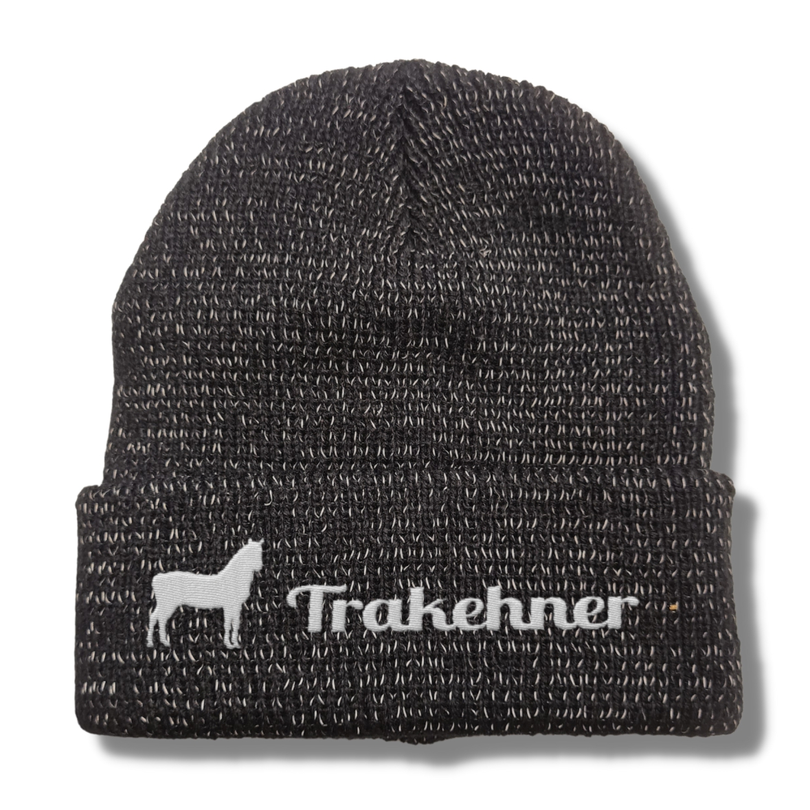 Trakehner reflektierende Mütze Stickerei Pferd Winter Strickmütze reflex Beanie warm