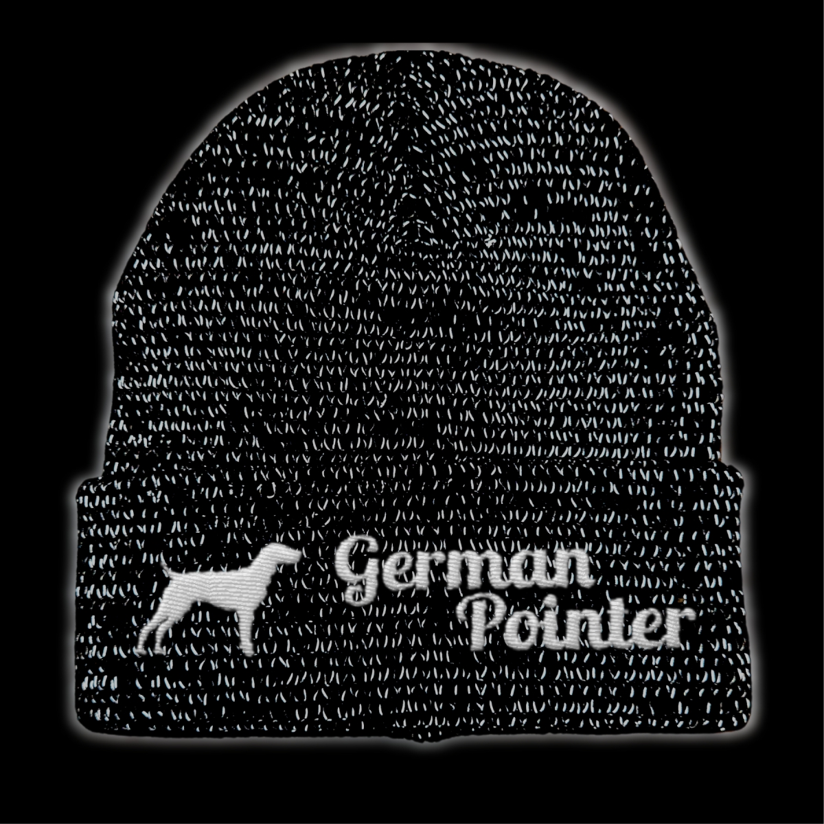 German Pointer reflektierende Mütze Stickerei Hund Winter Strickmütze reflex Beanie warm