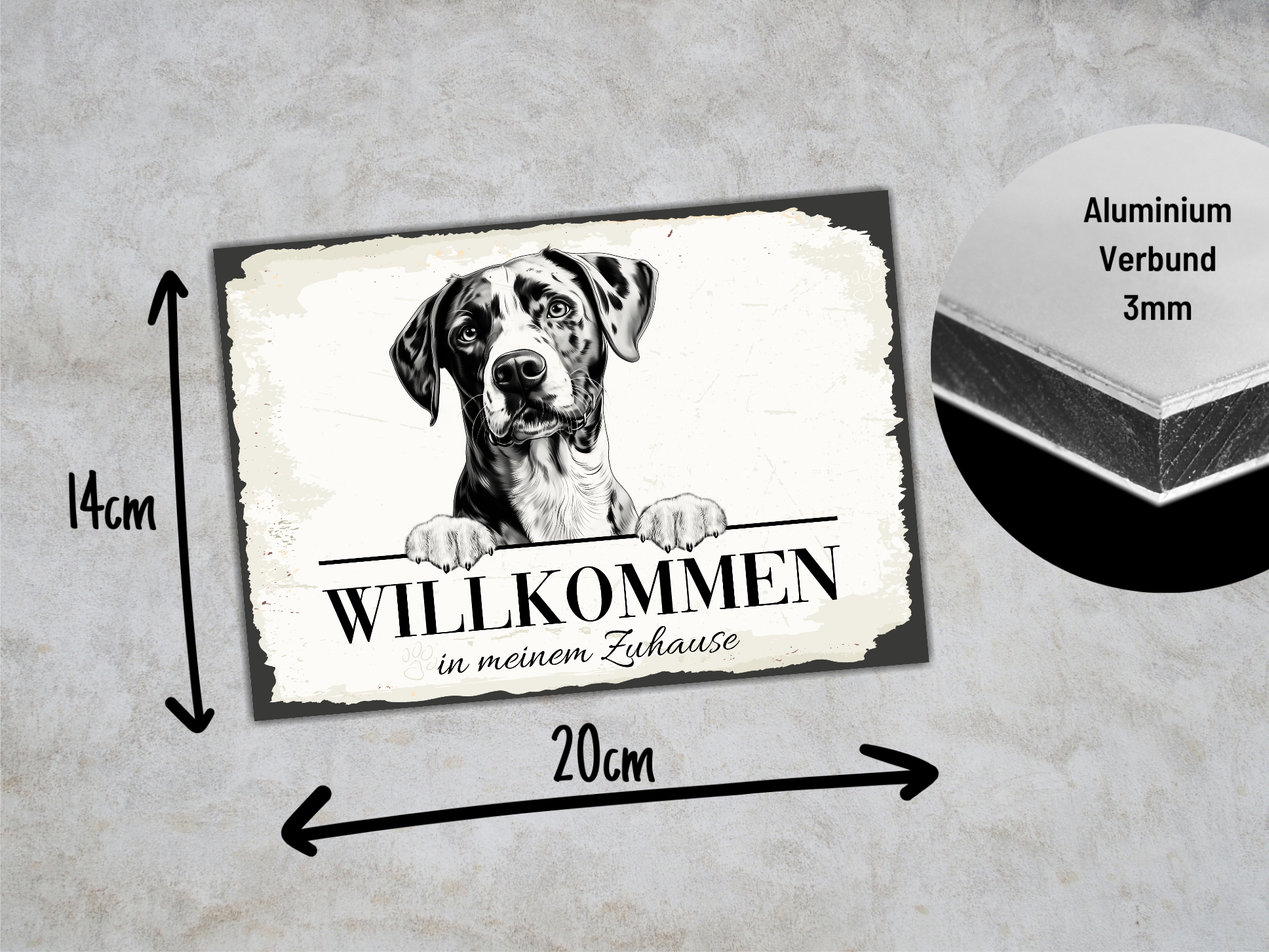 Hundeschild Willkommen Zuhause Louisiana Catahoula  Schild Achtung Spruch