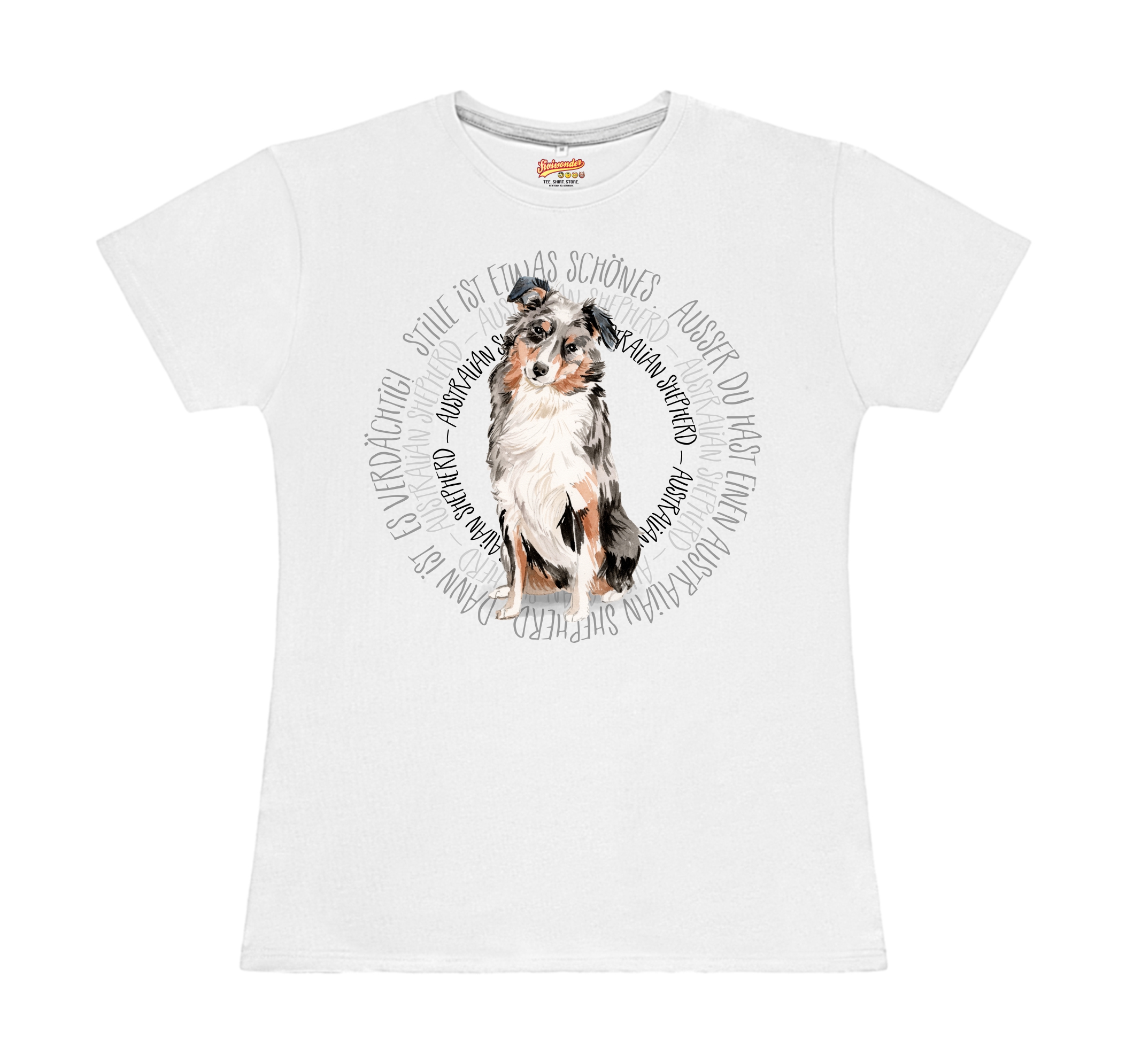 AUSTRALIAN SHEPHERD DAMEN T-SHIRT CIRCLE Watercolor by SIVIWONDER