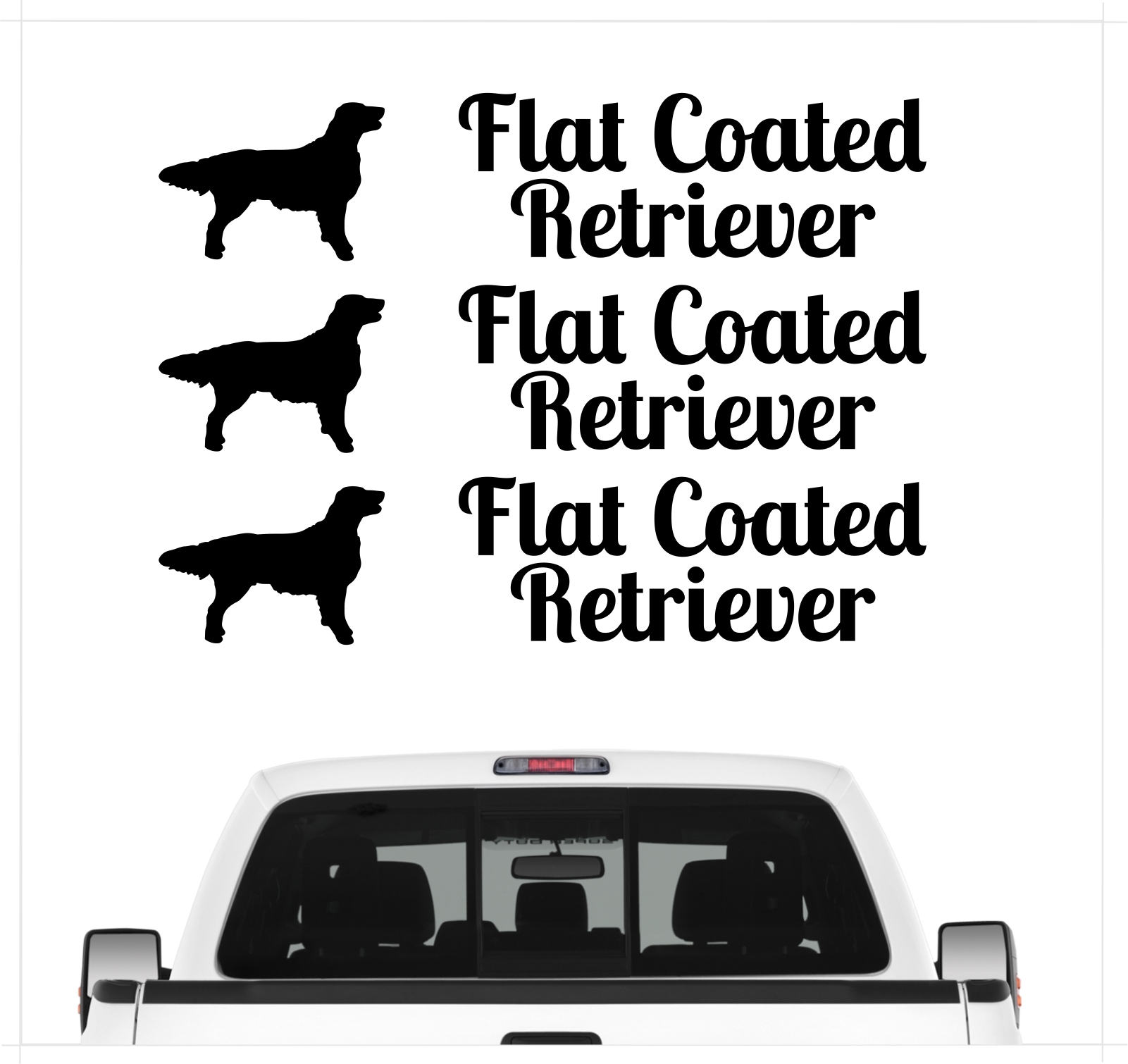 Flat Coated Retriever Flattie Flatcoat der Glatthaarige Retriever Flatte Dog 3er Set  AUTOAUFKLEBER Aufkleber Hunde Hundemotiv by SIVIWONDER