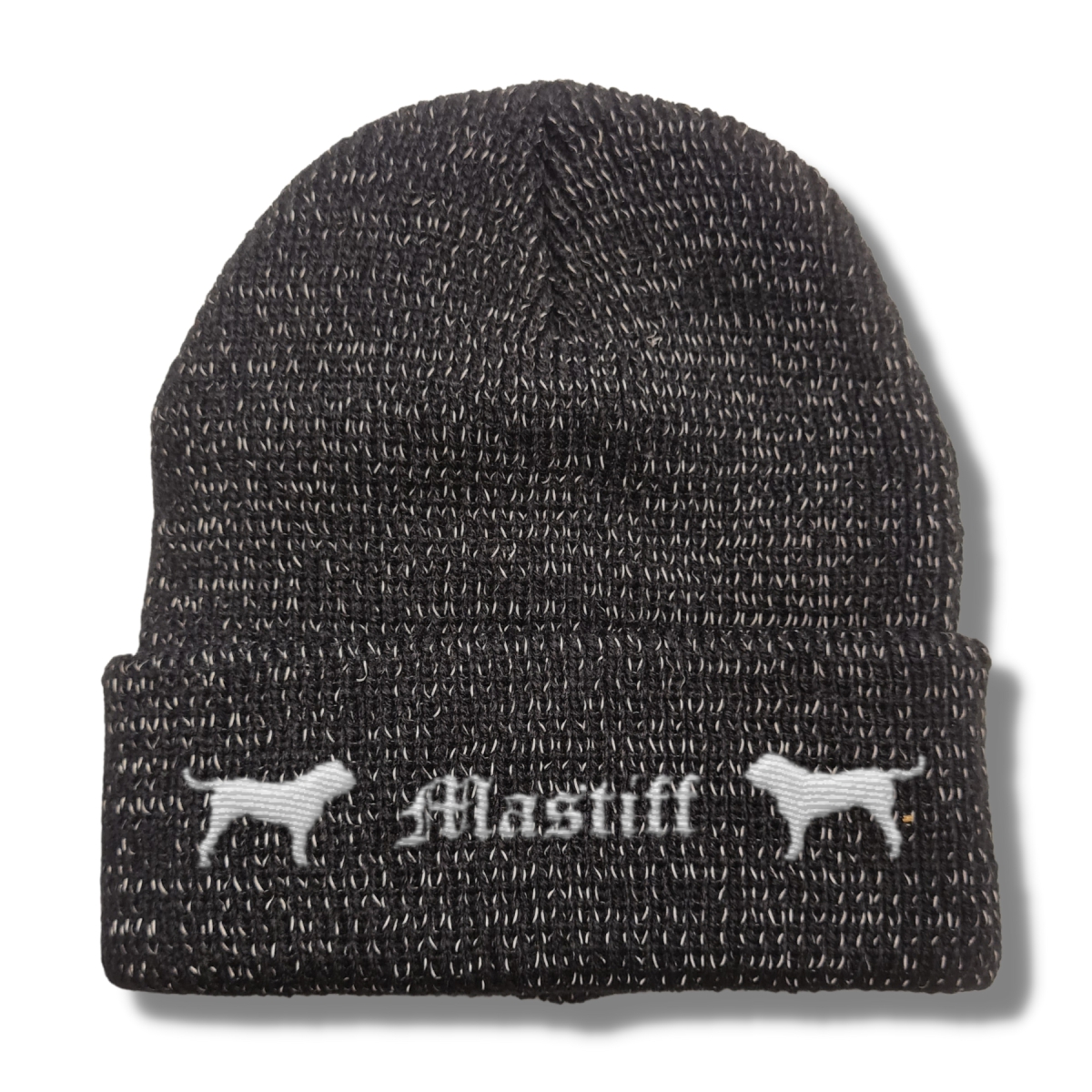 Bad Mastiff reflektierende Mütze Stickerei Hund Winter Strickmütze reflex Beanie warm