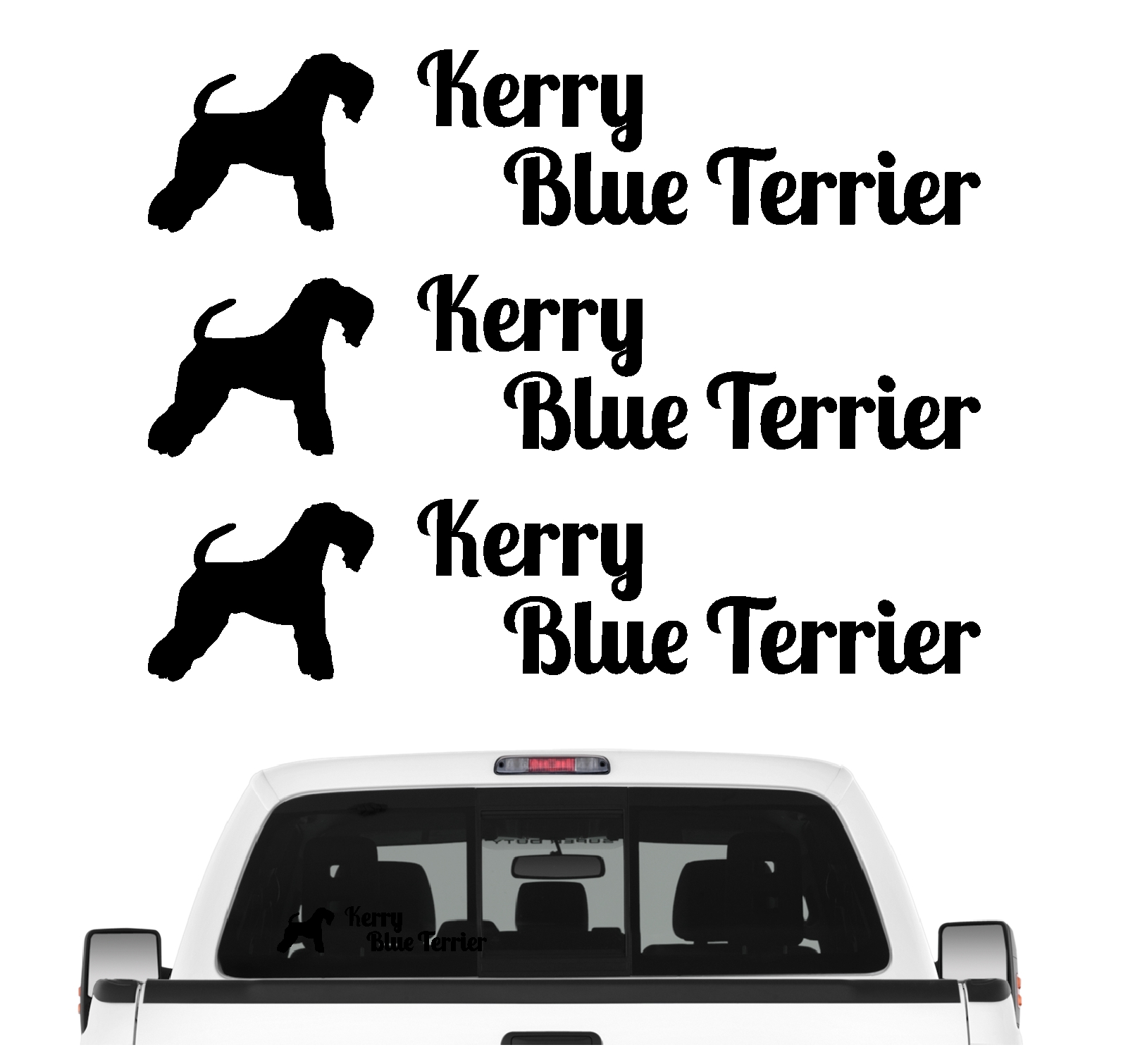 Kerry Blue Terrier Irish Dog 3er Set  AUTOAUFKLEBER Aufkleber Hunde Hundemotiv by SIVIWONDER
