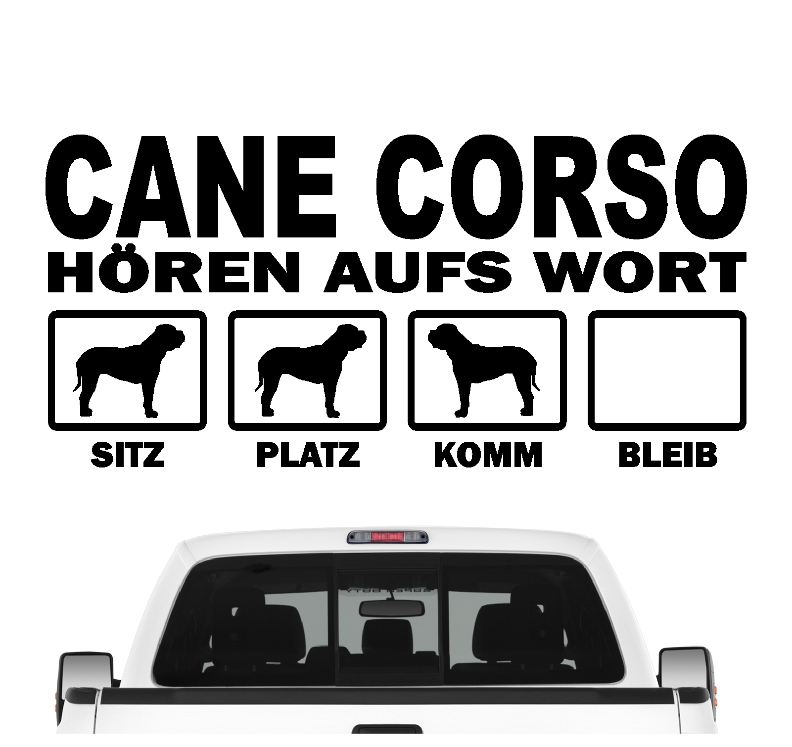 Cane Corso Italiano Cane Corz Italien Dog  Hört aufs Wort Hunde Aufkleber Sticker Autoaufkleber