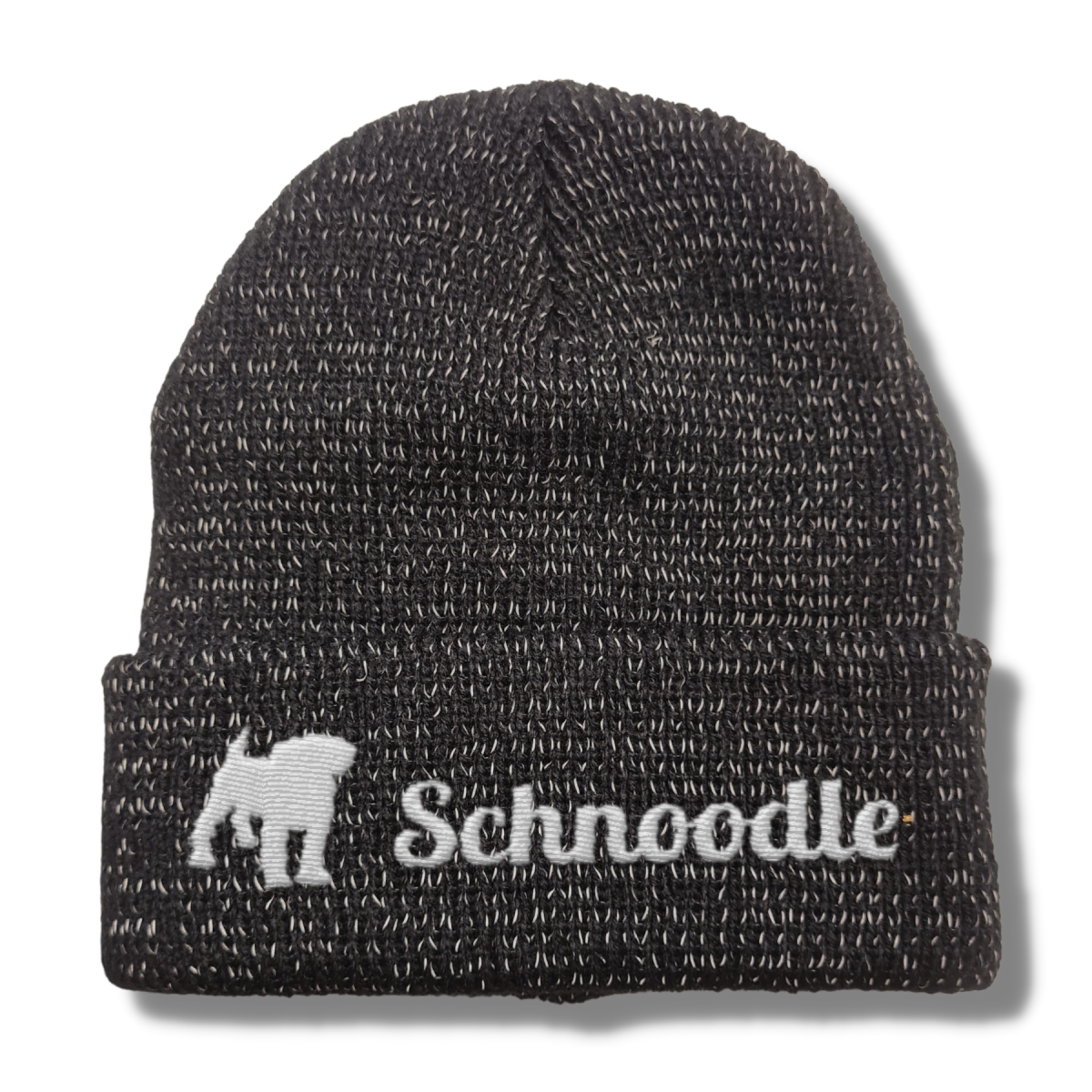 Schnoodle reflektierende Mütze Stickerei Hund Winter Strickmütze reflex Beanie warm kalt