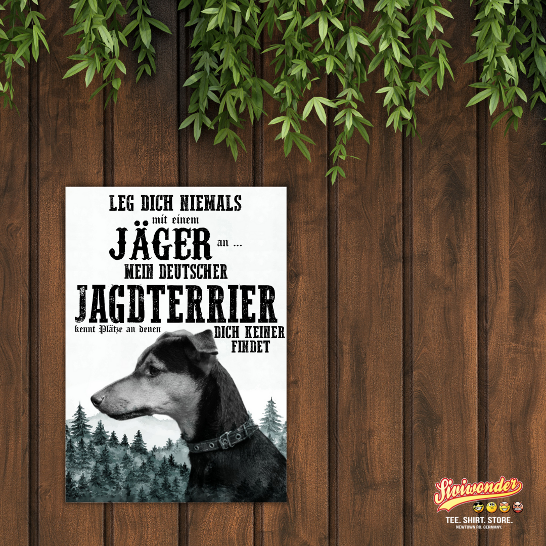 Schild DEUTSCHER JAGDTERRIER Dog Hund Spruch Türschild Hundeschild Jagd Jagdhund Wall Art