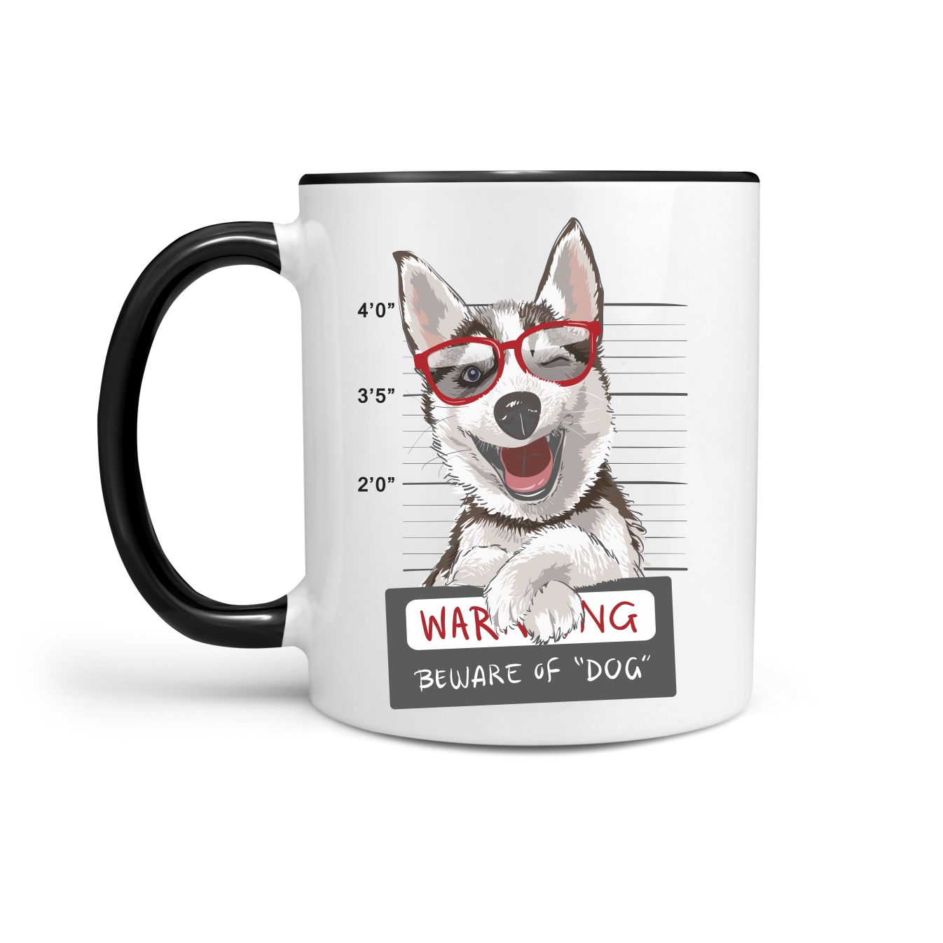 Siberian Husky Warning Police süße The Dog Tasse Kaffeebecher happy Design