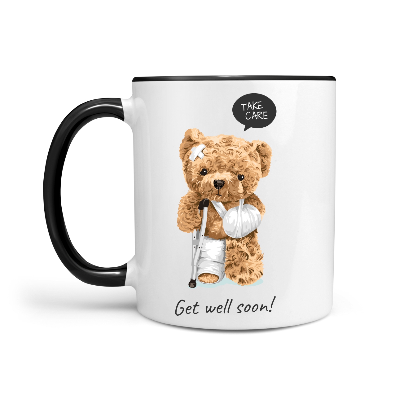 Teddy Take care Get well soon krank Tasse Kaffeebecher Kaffee Gesundheit