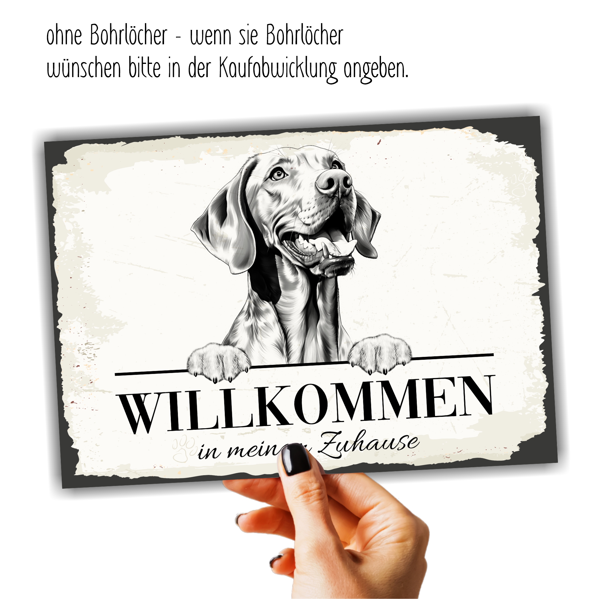 Hundeschild Willkommen Zuhause Magyar Vizsla  Schild Achtung Spruch