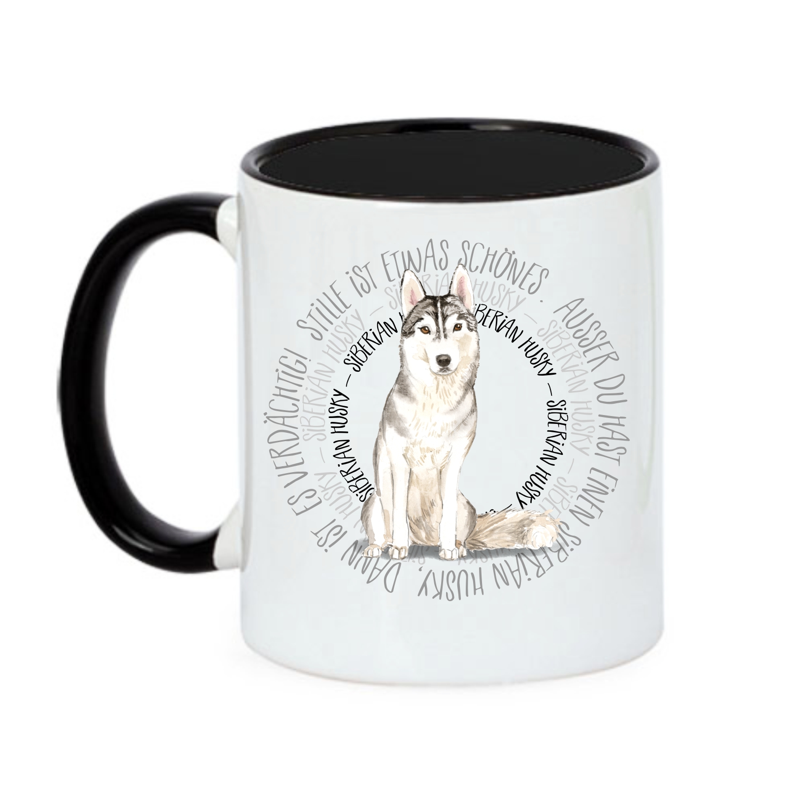 SIBERIAN HUSKY TASSE CIRCLE WATERCOLOUR Motiv by SIVIWONDER