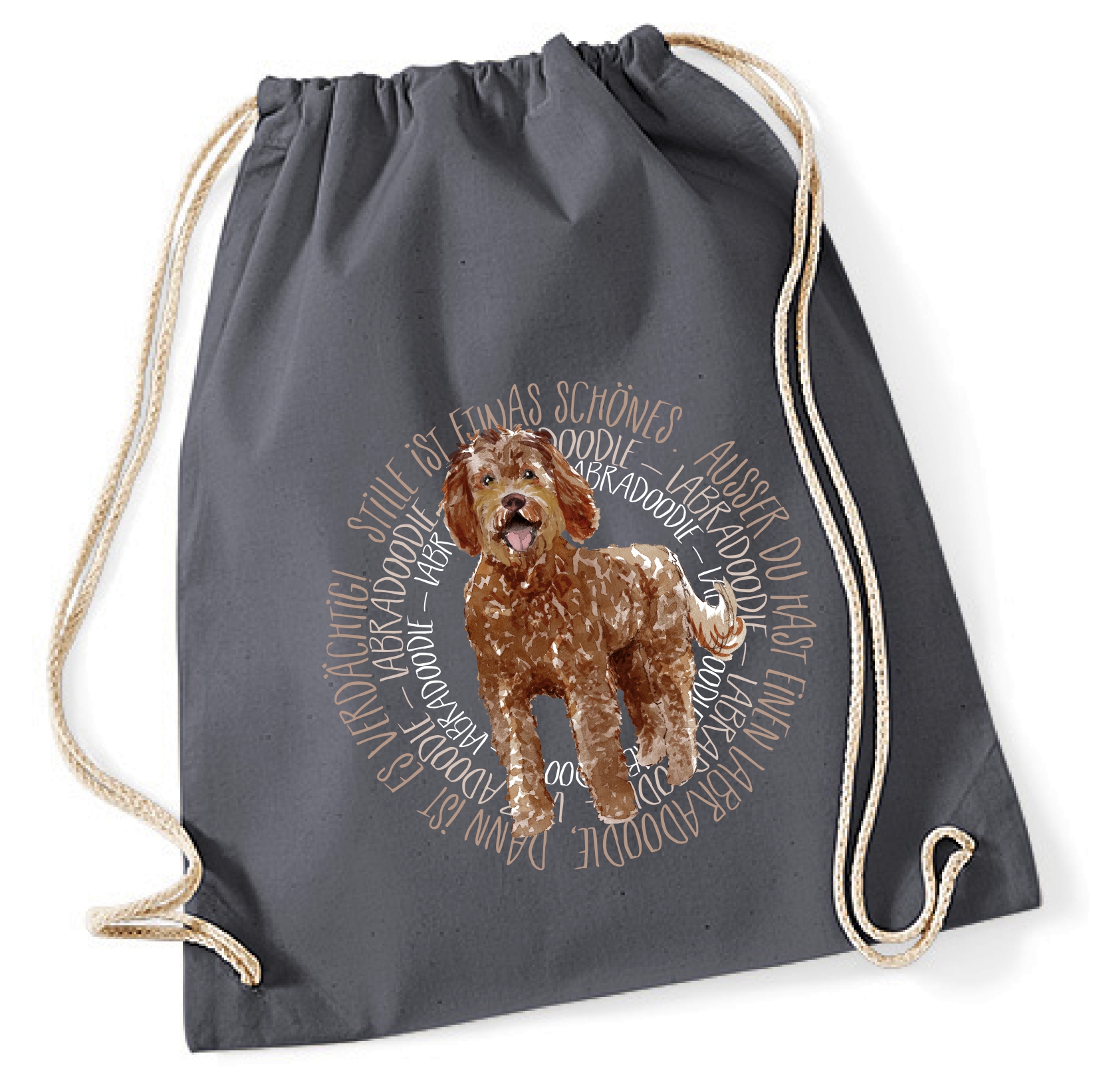 LABRADOODLE TURNBEUTEL CIRCLE Watercolor by SIVIWONDER