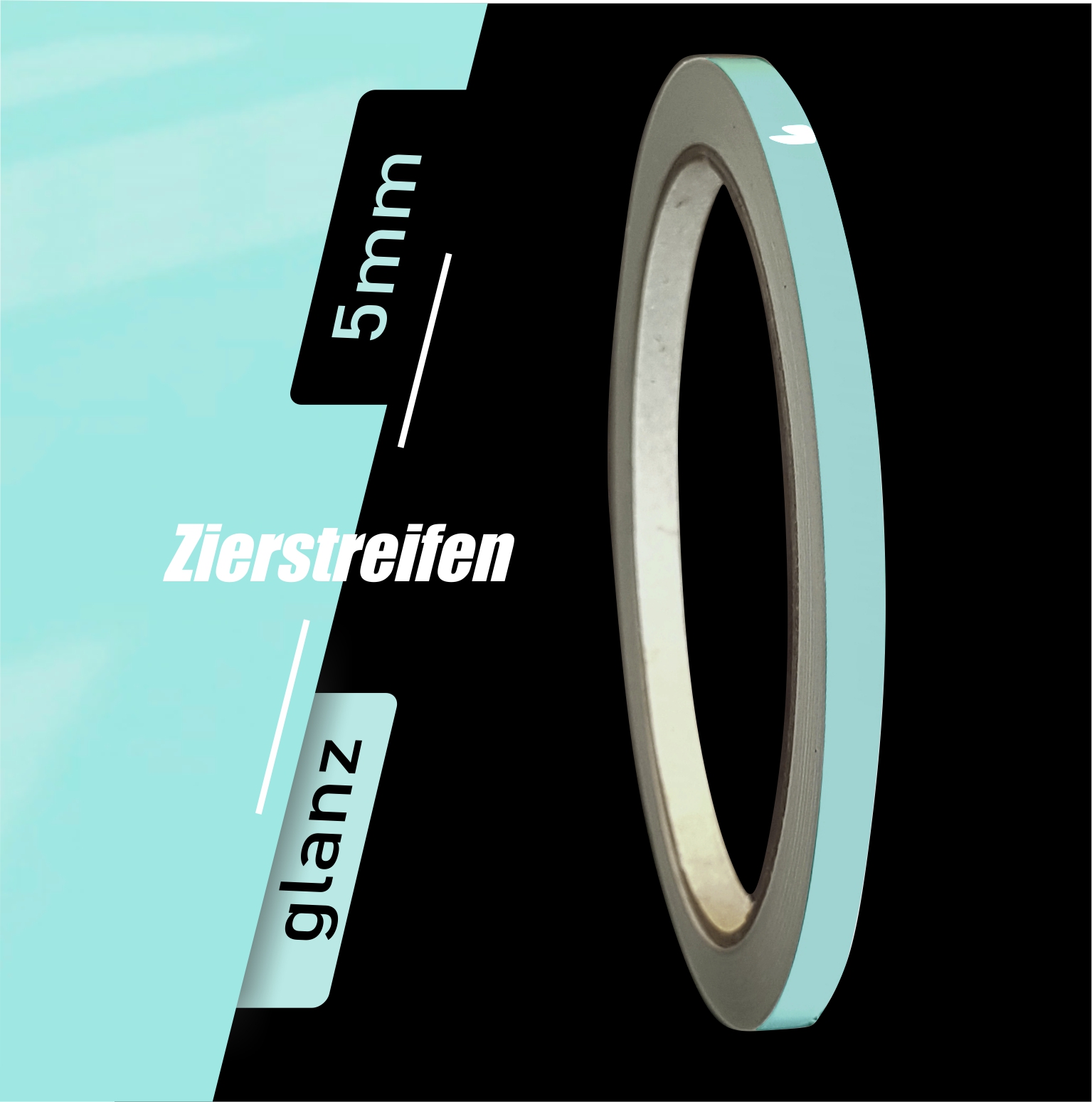 Zierstreifen blau 5mm pastelltürkis lichtgrün hellblau in in 10 m Länge für Auto Boot Klebeband Dekorstreifen Tuningstreifen Autofolie Siviwonder