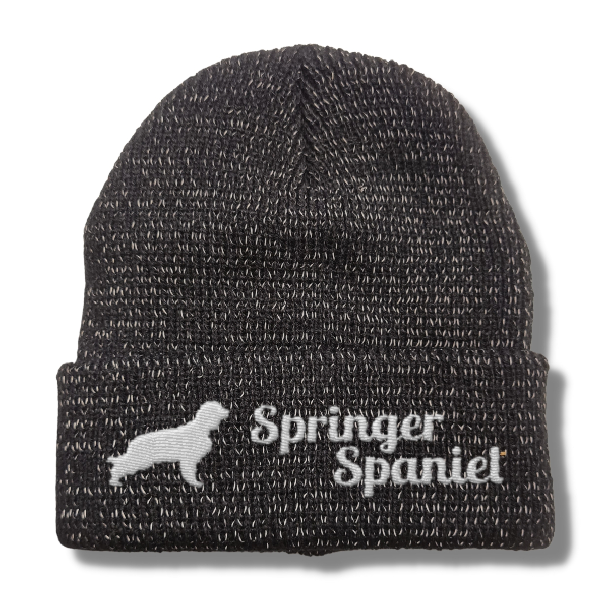 Springer Spaniel reflektierende Mütze Stickerei Hund Winter Strickmütze reflex Beanie warm kalt