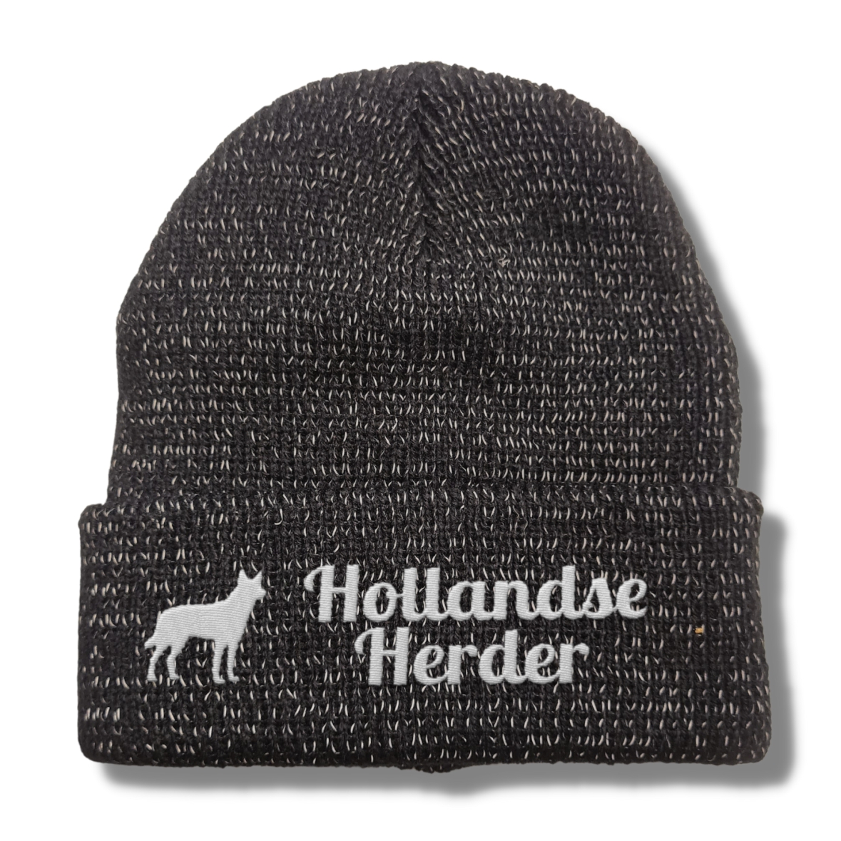 Hollandse Herder reflektierende Mütze Stickerei Hund Winter Strickmütze reflex Beanie warm